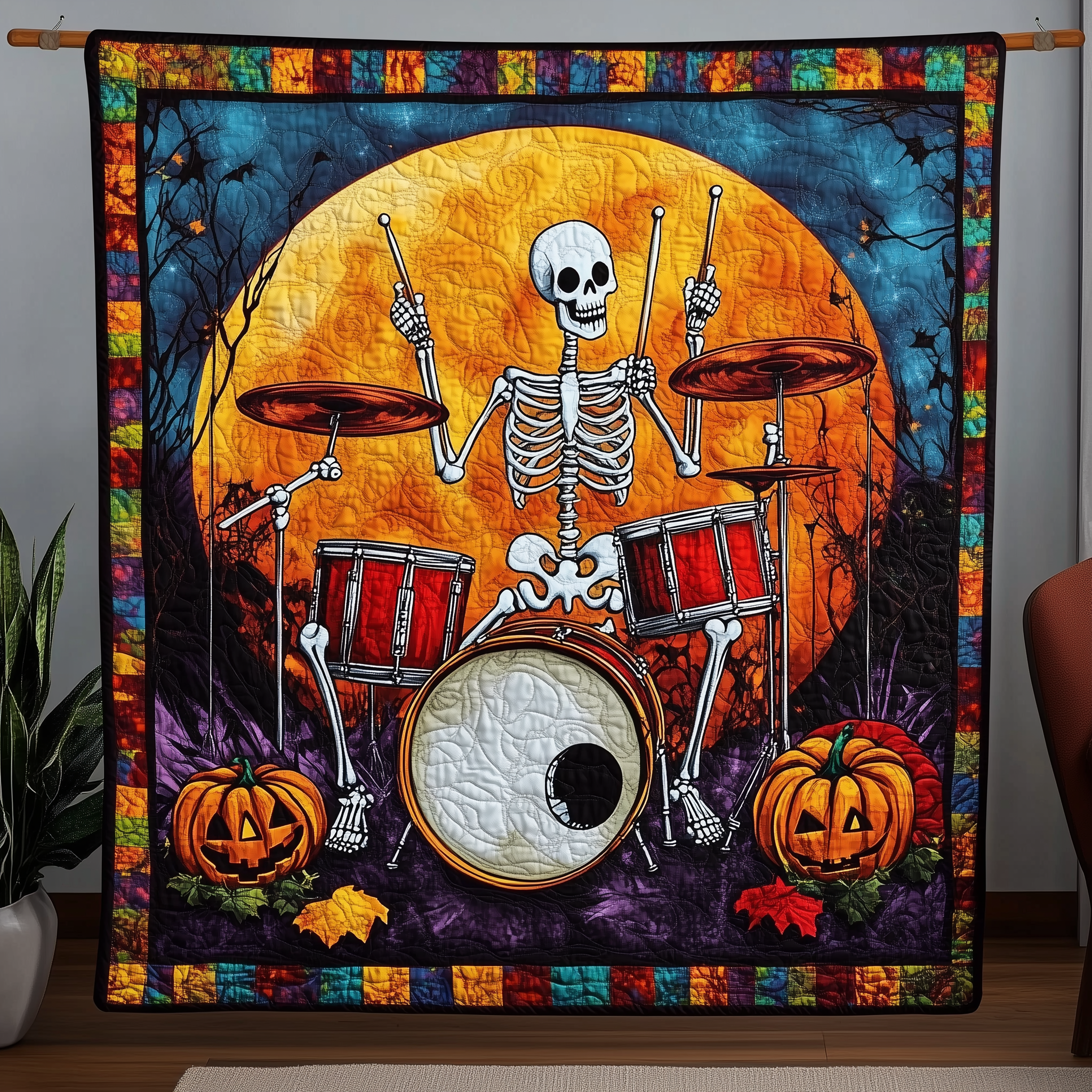 Skeleton Rock Band Quilted Blanket Experience the Ultimate in Custom Comfort Skeleton Rock Band Quilted Blanket Experience the Ultimate in Custom Comfort