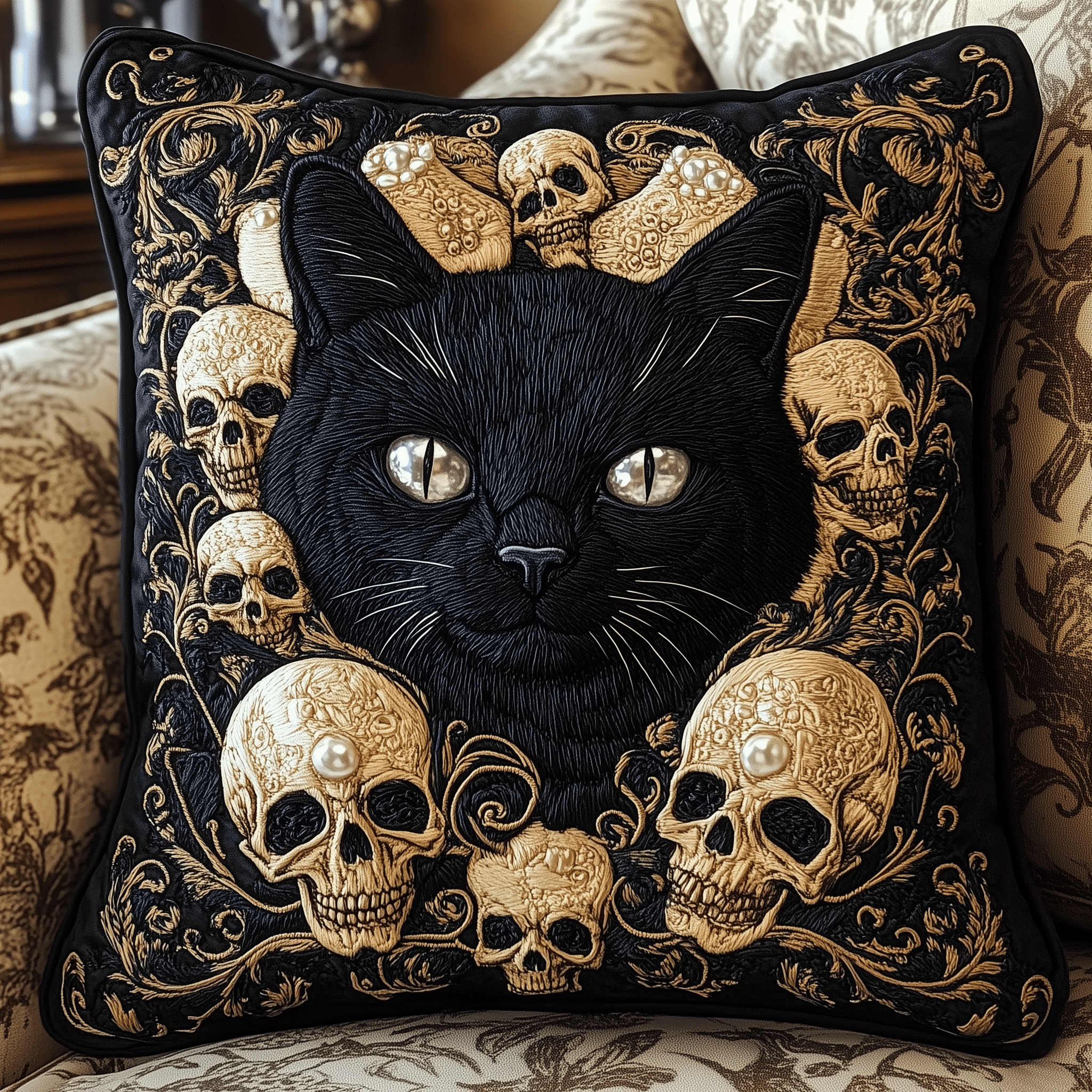 Skull And Black Cat Quilted Pillow Case Don't Wait Comfort Starts with Our Pillow Cases Skull And Black Cat Quilted Pillow Case Don't Wait Comfort Starts with Our Pillow Cases