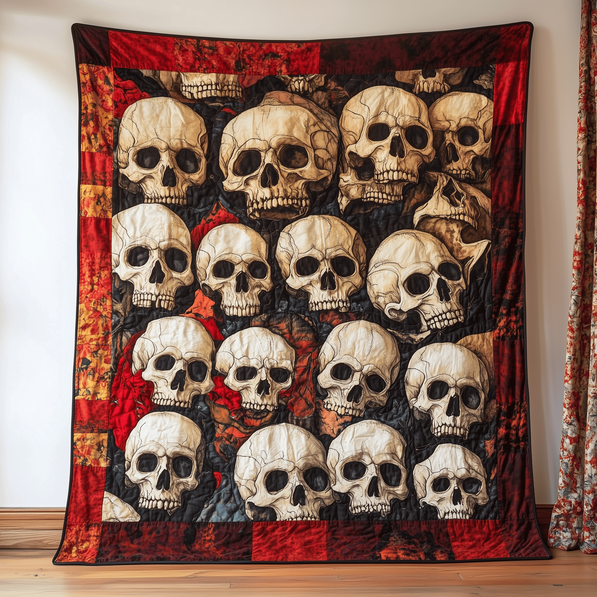 Skull Concept Quilted Blanket Feel Ready for Adventure with a Blanket That Travels Well Skull Concept Quilted Blanket Feel Ready for Adventure with a Blanket That Travels Well