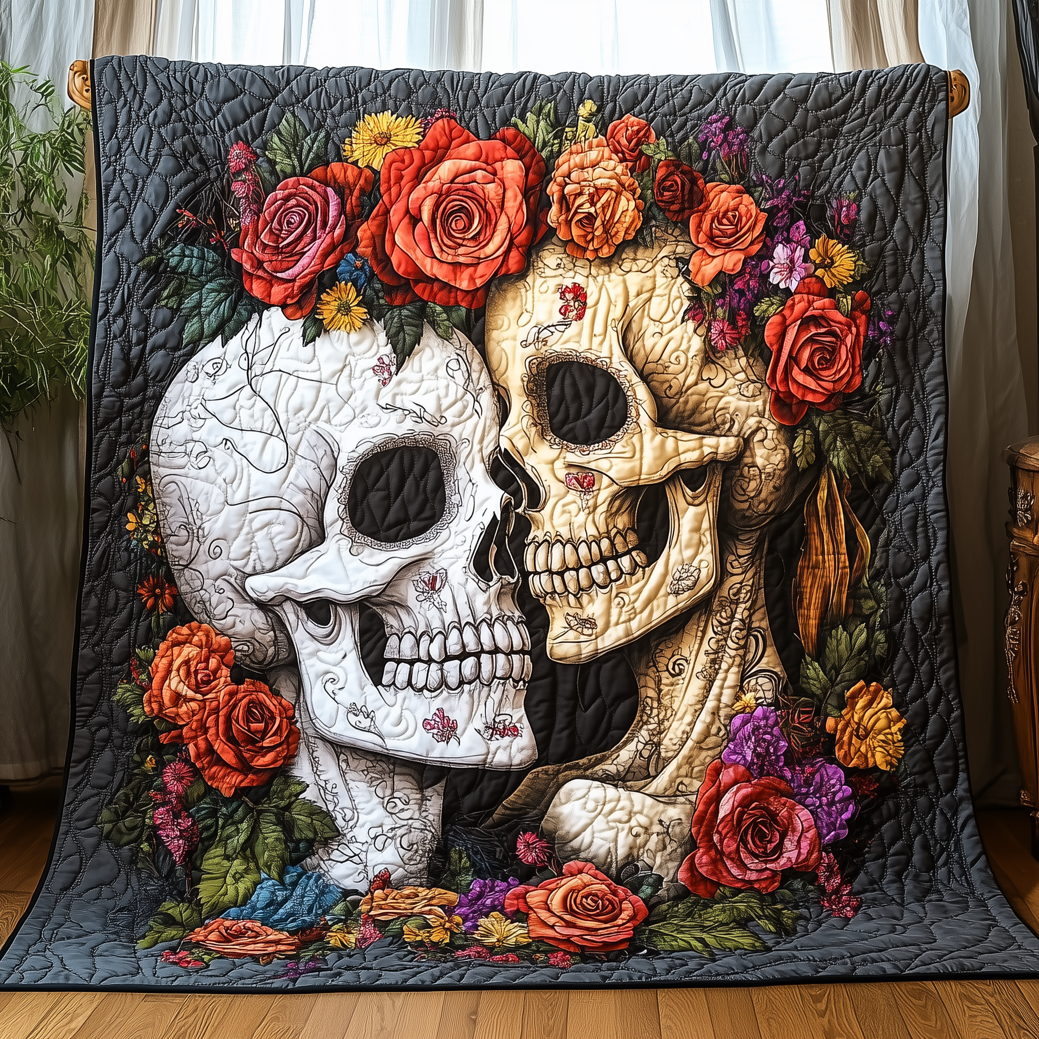 Skull Couple Quilted Blanket A Blanket That Makes Family Nights Extra Special Skull Couple Quilted Blanket A Blanket That Makes Family Nights Extra Special