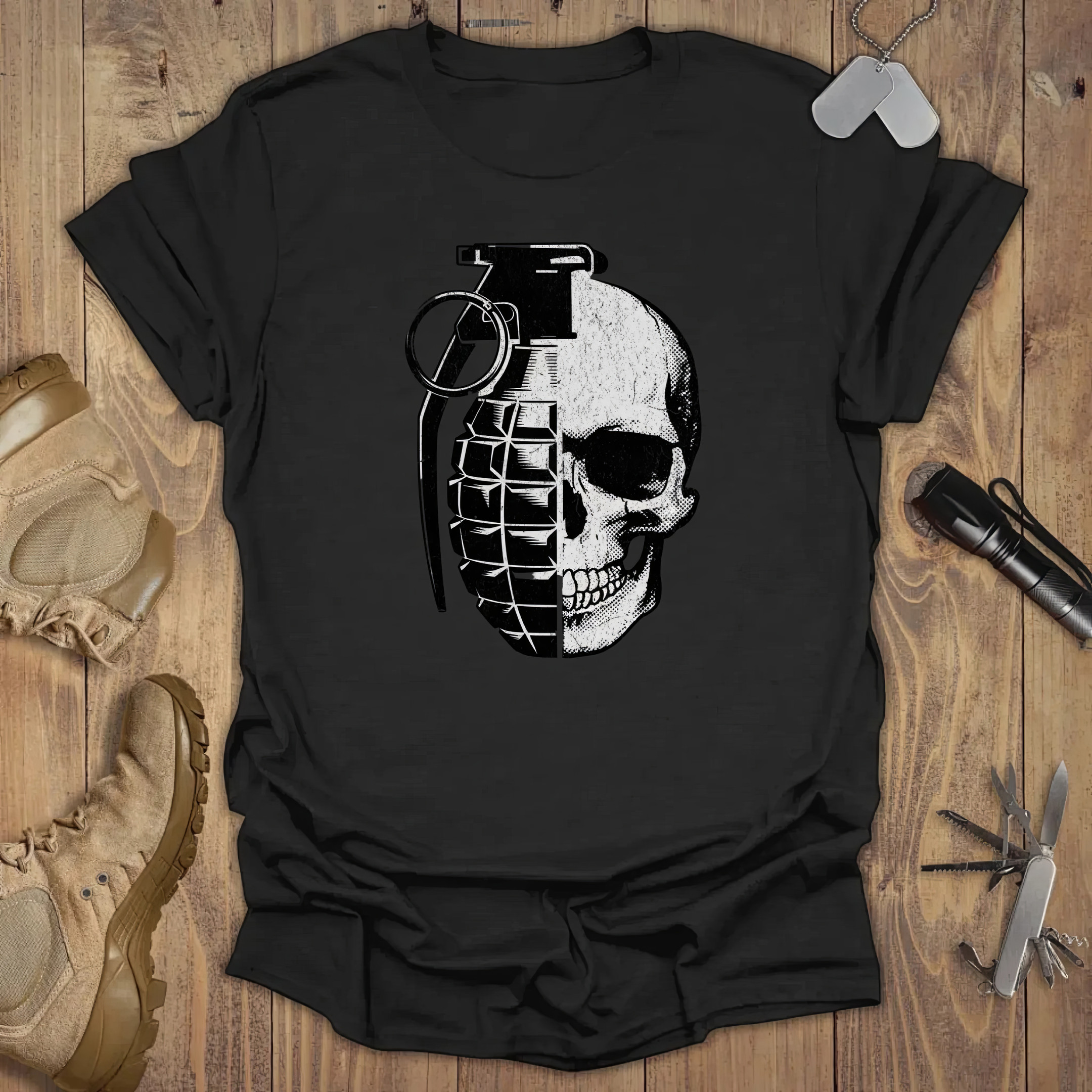 Skull Granade T-shirt Retro Tees Mother's Day Presents For Daughter Skull Granade T-shirt Retro Tees Mother's Day Presents For Daughter