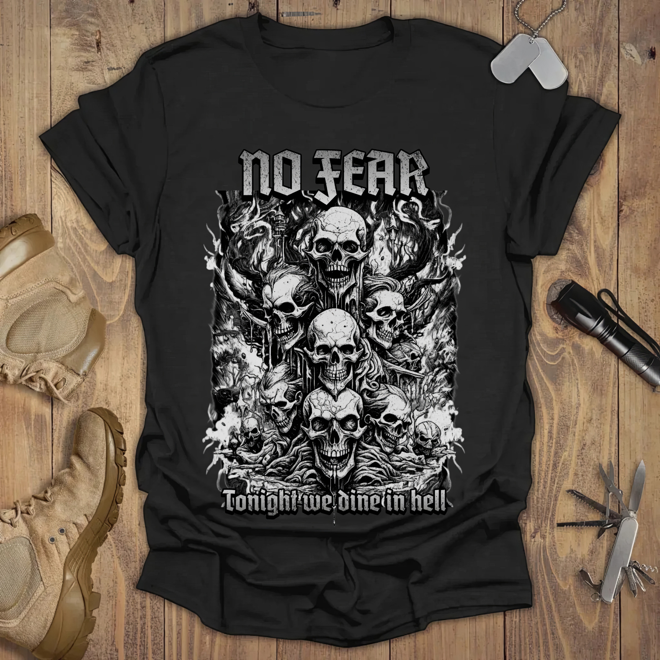 Skull No Fear Tonight We Dine In Hell T-shirt Awesome Mother's Day Gifts Skull No Fear Tonight We Dine In Hell T-shirt Awesome Mother's Day Gifts