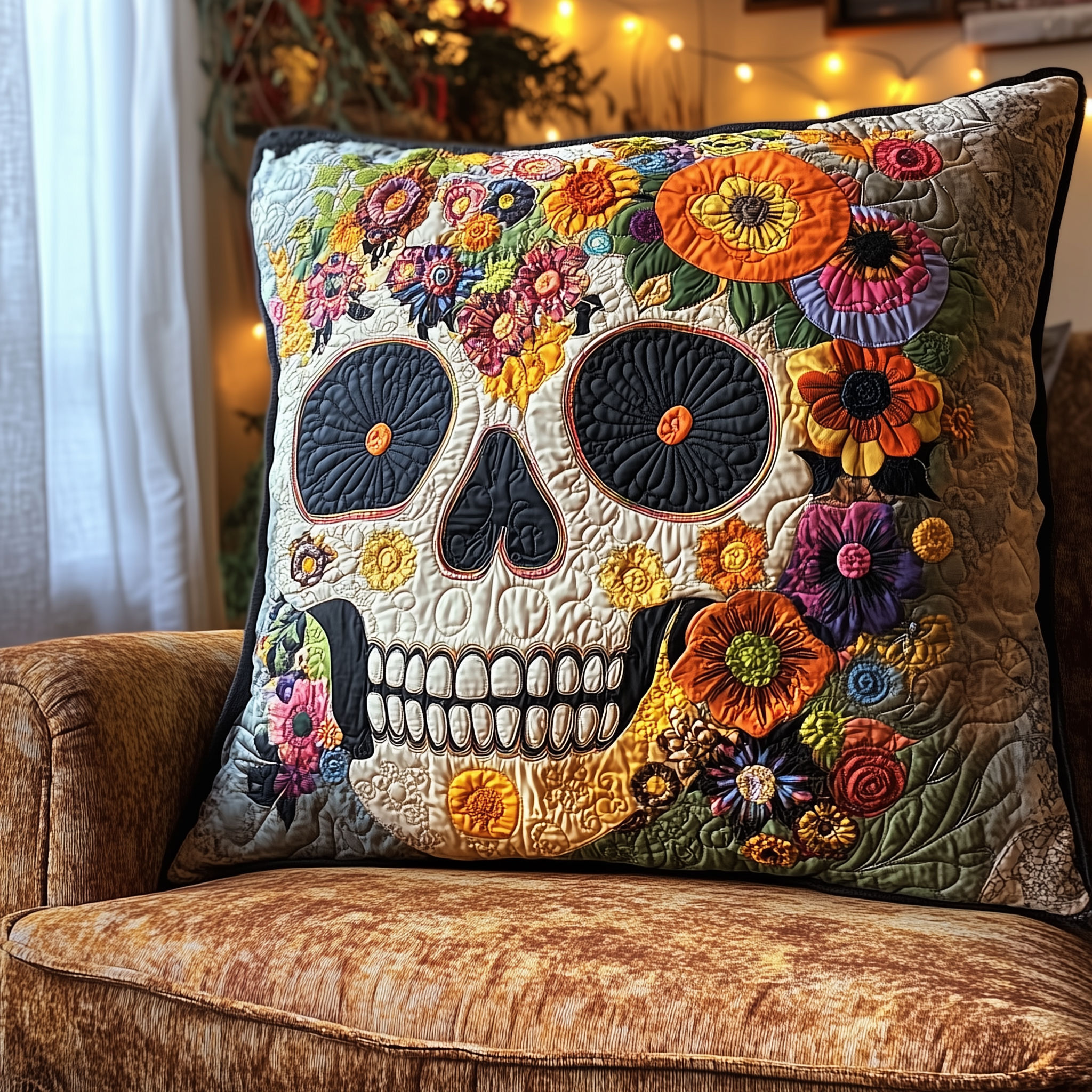 Skull Quilted Pillow Case Feel Special with Pillow Cases Made Just for You Skull Quilted Pillow Case Feel Special with Pillow Cases Made Just for You