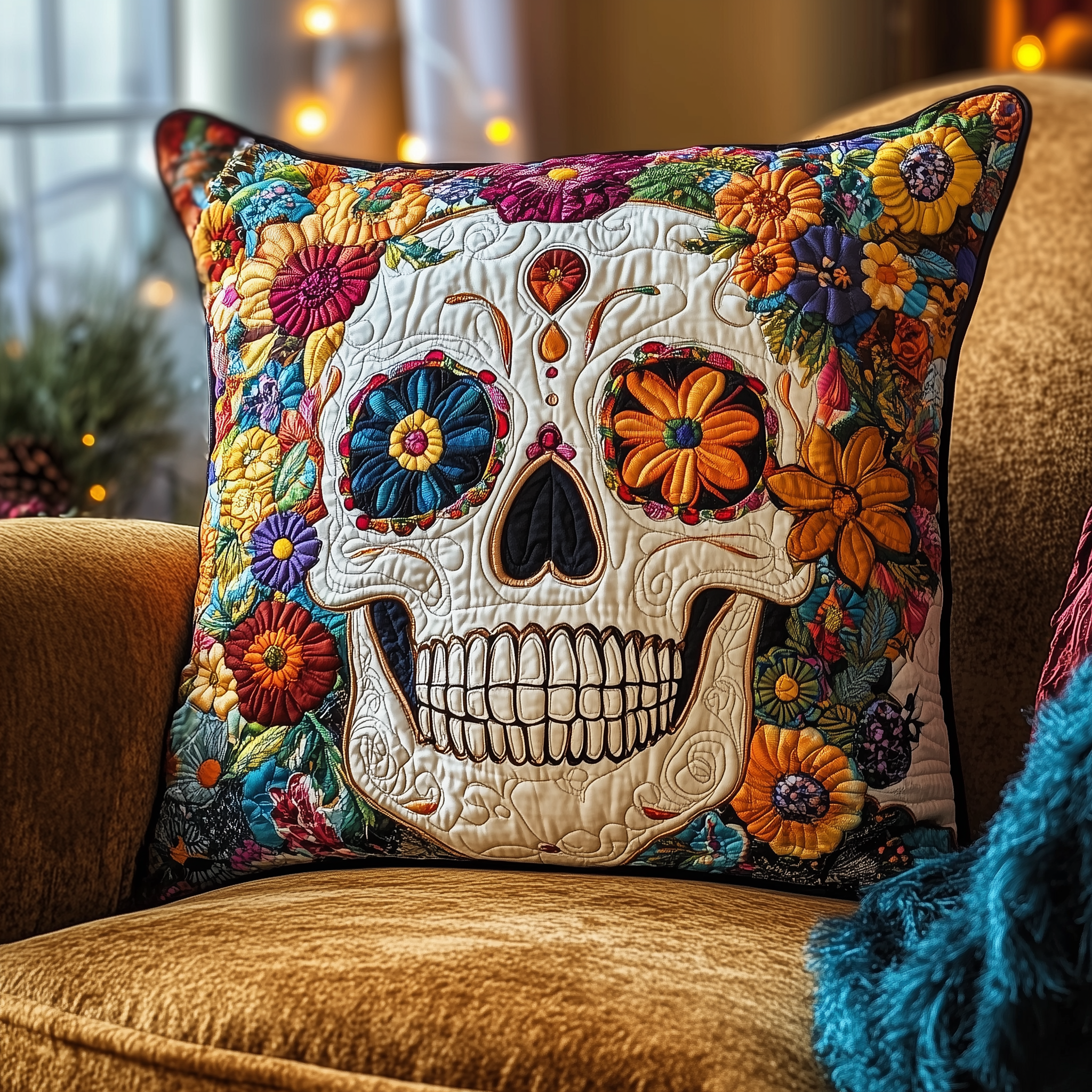 Skull Quilted Pillow Case Feel the Season's Warmth with Cozy Pillow Cases Skull Quilted Pillow Case Feel the Season's Warmth with Cozy Pillow Cases