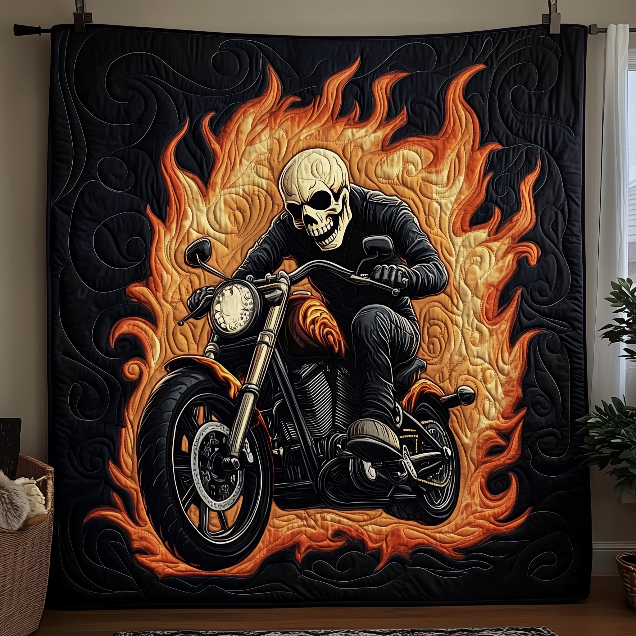 Skull Rider Quilted Blanket Unique Blankets And Throws Cool Skull Gifts Skull Rider Quilted Blanket Unique Blankets And Throws Cool Skull Gifts