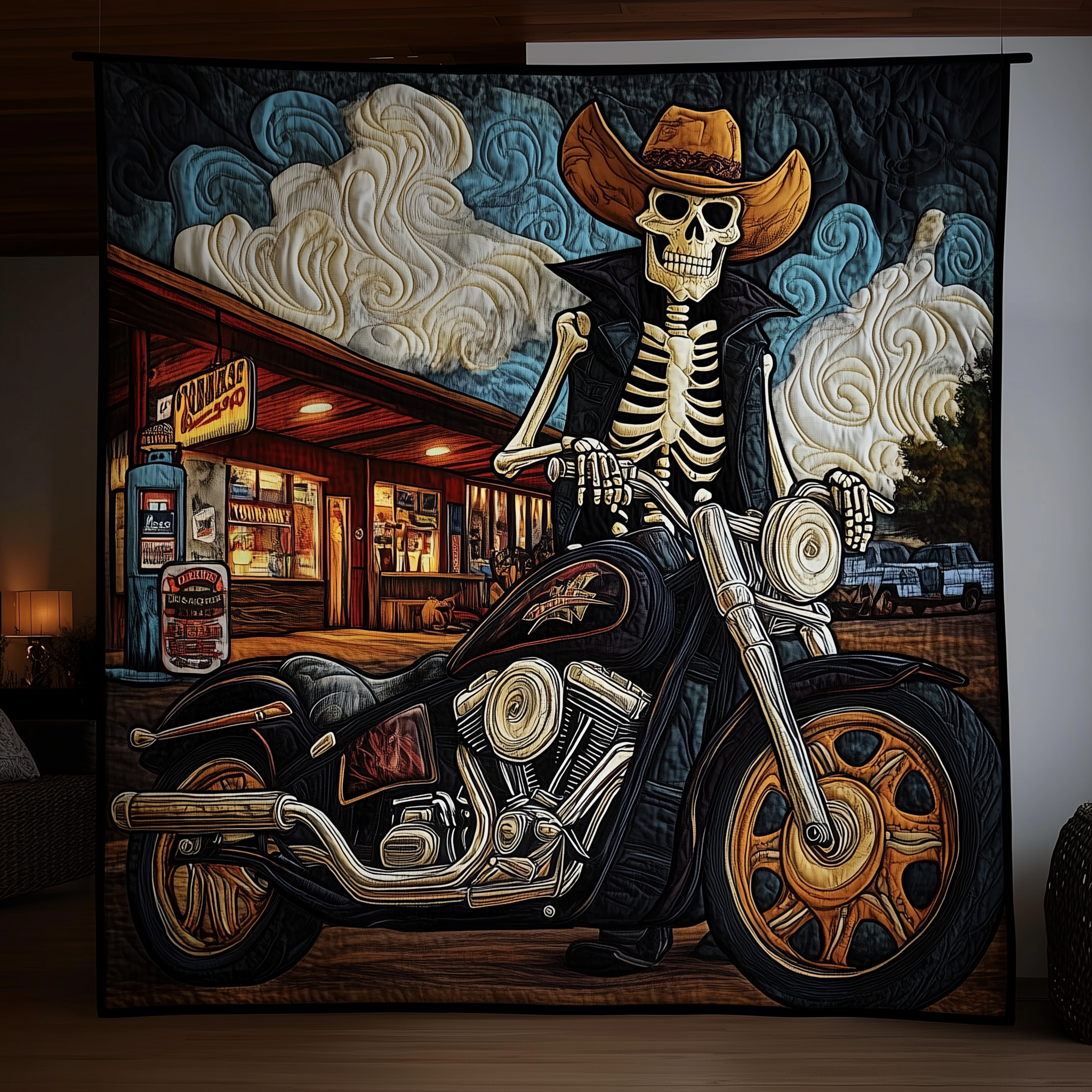 Skull Rider Quilted Blanket Unique Blankets And Throws Skull Gifts For Women Skull Rider Quilted Blanket Unique Blankets And Throws Skull Gifts For Women