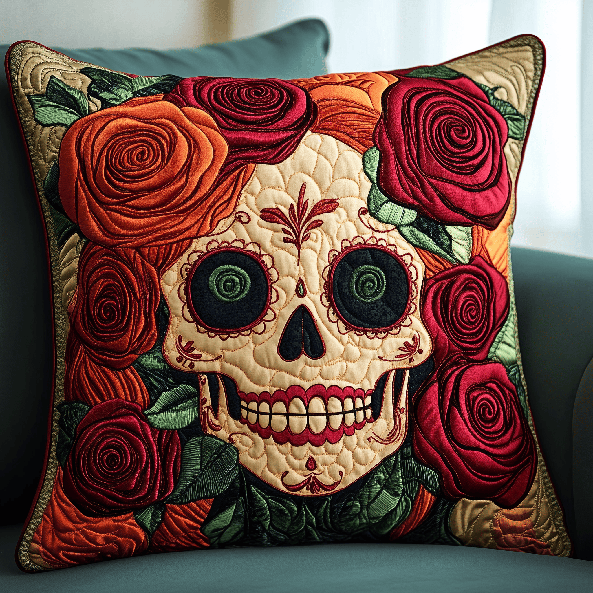 Skull Rose Quilted Pillow Case A Pillow Case That Brings Joy to Your Nights Skull Rose Quilted Pillow Case A Pillow Case That Brings Joy to Your Nights