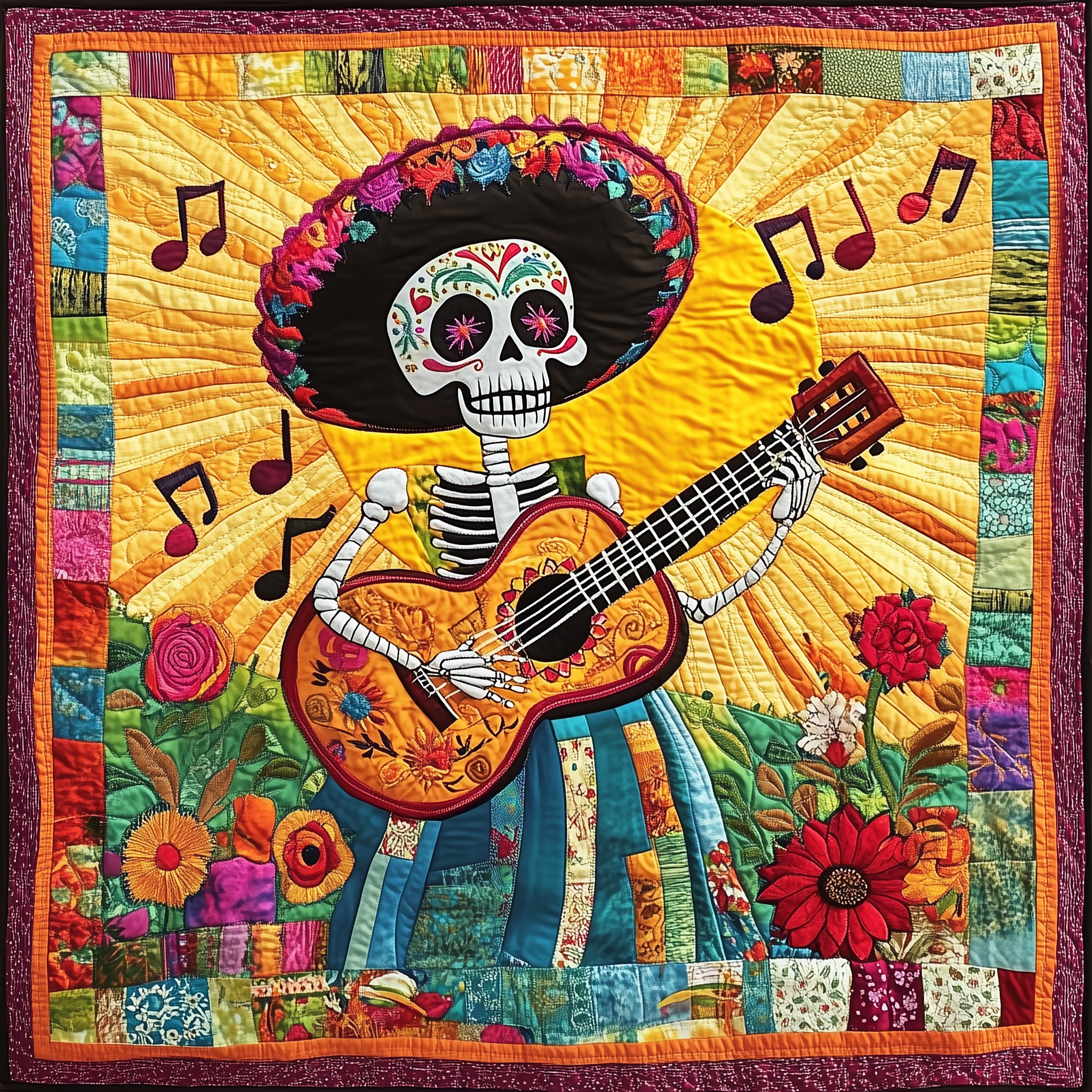 Skull & Strings Quilted Blanket Bring the Family Together with a Blanket Everyone Loves Skull & Strings Quilted Blanket Bring the Family Together with a Blanket Everyone Loves