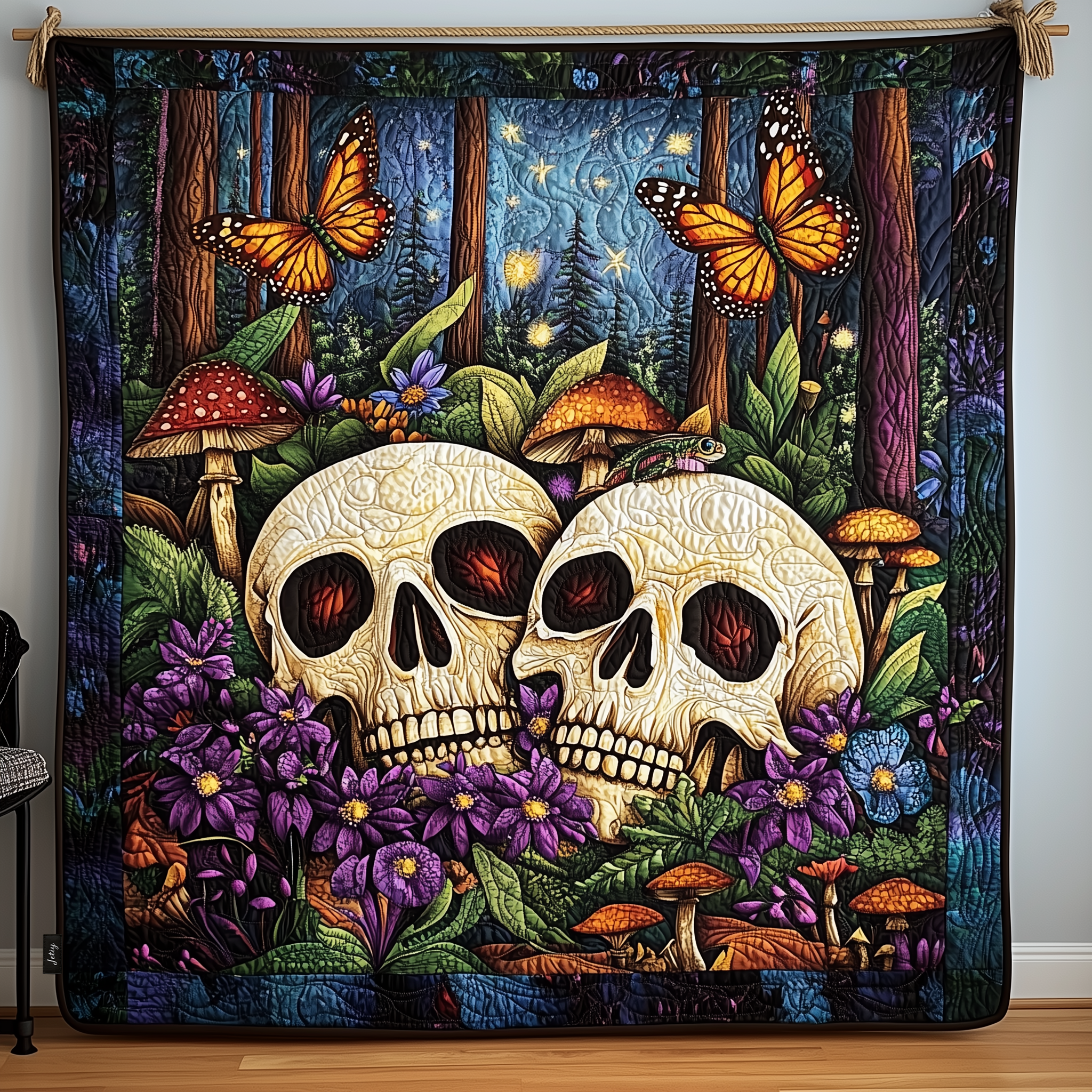 Skulls in Bloom Quilted Blanket Feel Prepared for Any Occasion with a Versatile Blanket Skulls in Bloom Quilted Blanket Feel Prepared for Any Occasion with a Versatile Blanket