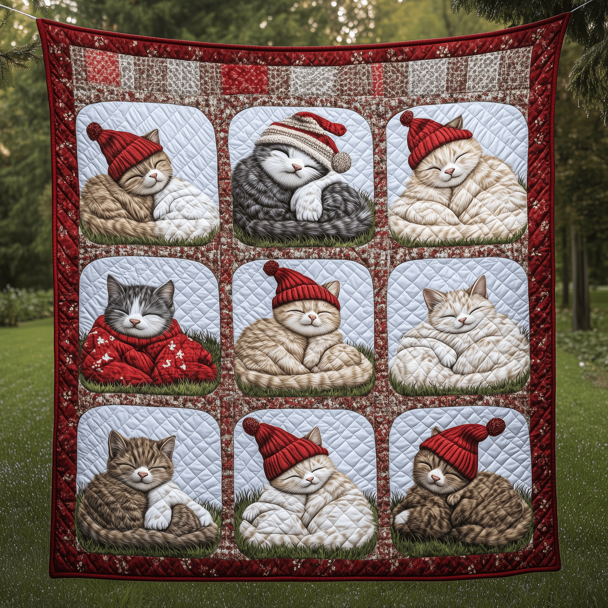 Sleeping Cat Quilted Blanket Feel the Elegance of a Blanket That's Truly Yours Sleeping Cat Quilted Blanket Feel the Elegance of a Blanket That's Truly Yours