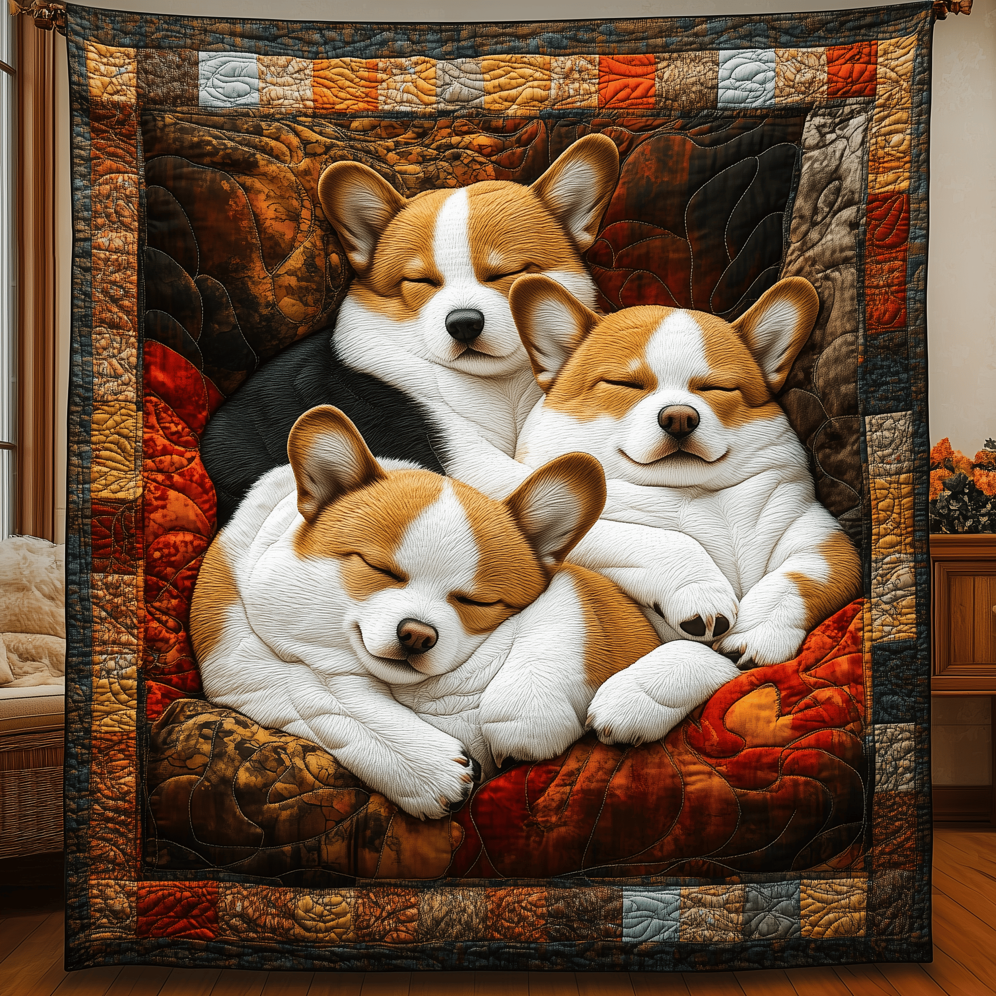 Sleeping Corgi Quilted Blanket Bring the Family Together with a Blanket Everyone Loves Sleeping Corgi Quilted Blanket Bring the Family Together with a Blanket Everyone Loves