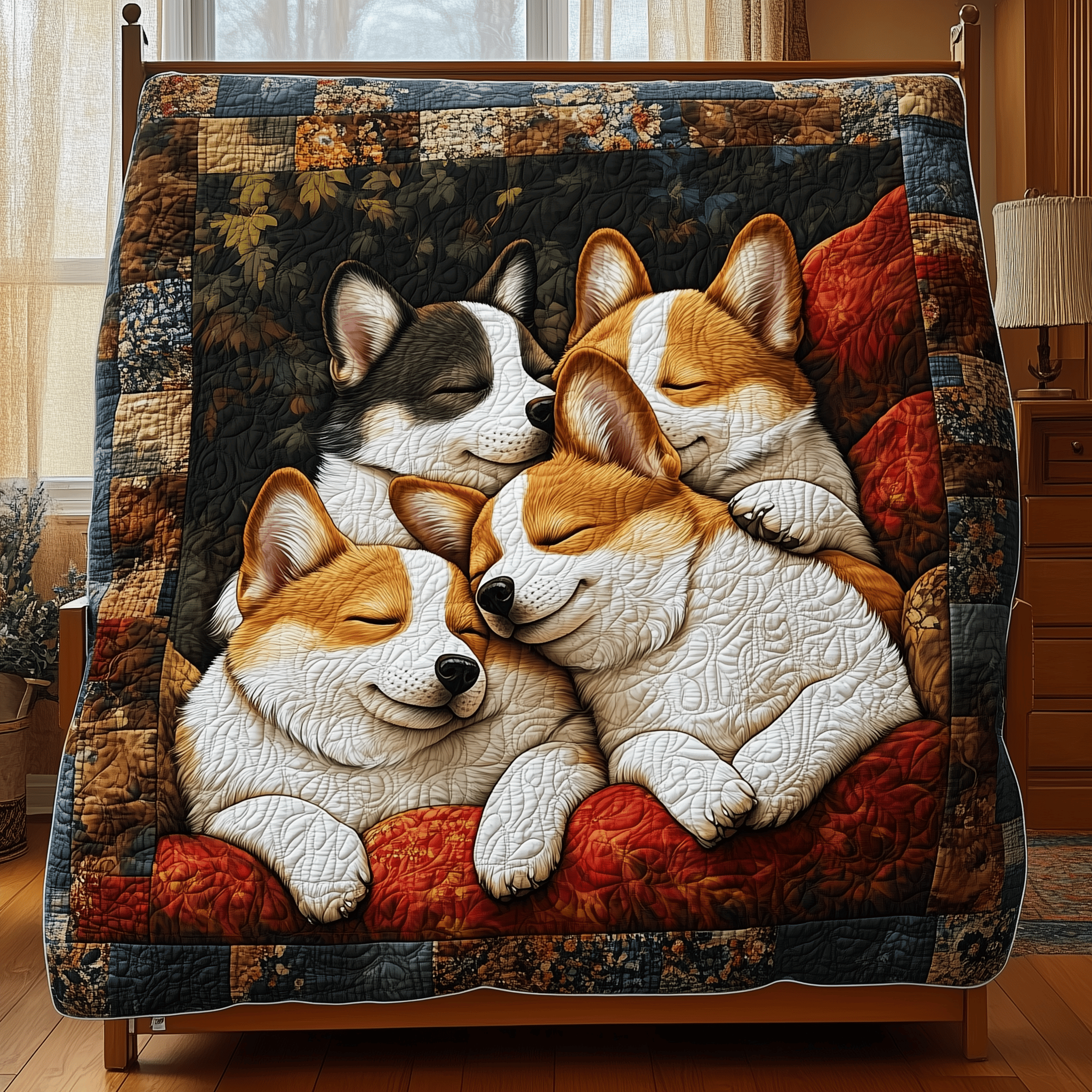 Sleeping Corgi Quilted Blanket Create Warm Memories with Our Blanket for All Ages Sleeping Corgi Quilted Blanket Create Warm Memories with Our Blanket for All Ages