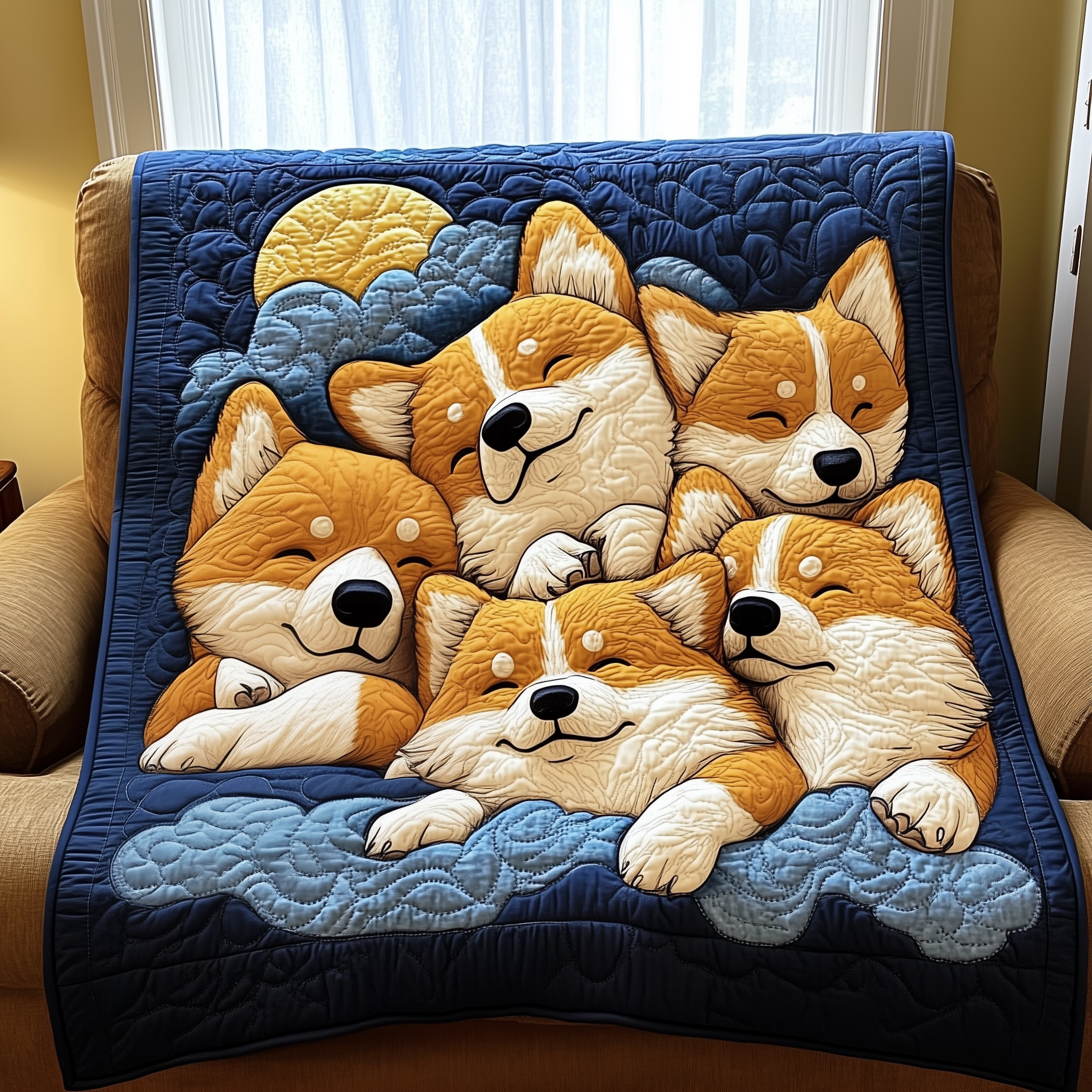 Sleeping Corgi Quilted Blanket Nice Throw Blankets Best Gifts For Dog Owners Sleeping Corgi Quilted Blanket Nice Throw Blankets Best Gifts For Dog Owners
