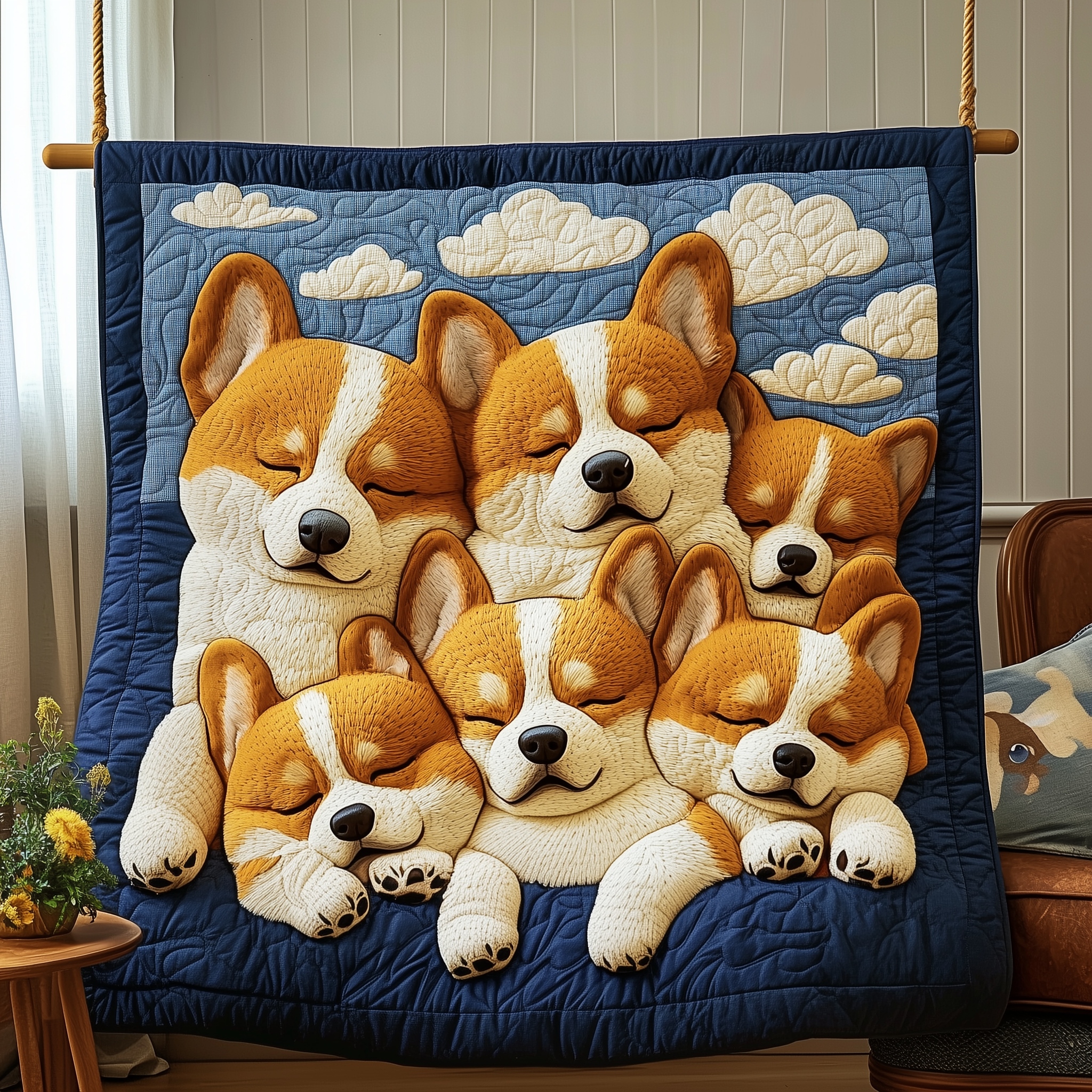 Sleeping Corgi Quilted Blanket Nice Throw Blankets Good Gifts For Dog Owners Sleeping Corgi Quilted Blanket Nice Throw Blankets Good Gifts For Dog Owners