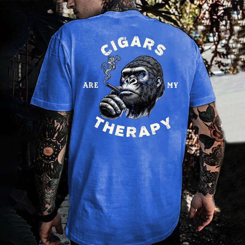 Smoking Monkey Cigars Are My Therapy T-Shirt Gifts For Dad Who Wants Nothing Smoking Monkey Cigars Are My Therapy T-Shirt Gifts For Dad Who Wants Nothing