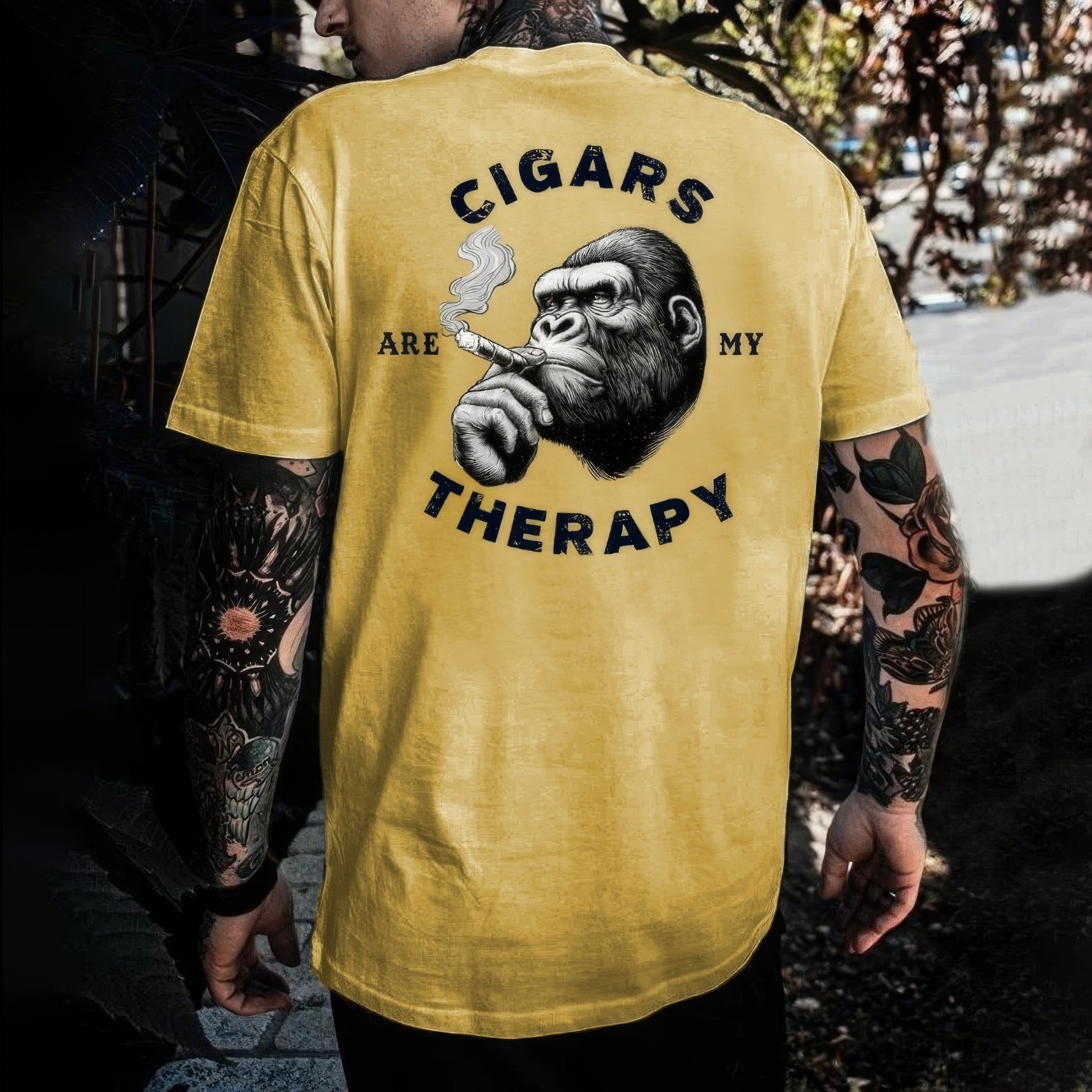 Smoking Monkey Cigars Are My Therapy T-Shirt Gifts For Dad Who Wants Nothing Smoking Monkey Cigars Are My Therapy T-Shirt Gifts For Dad Who Wants Nothing