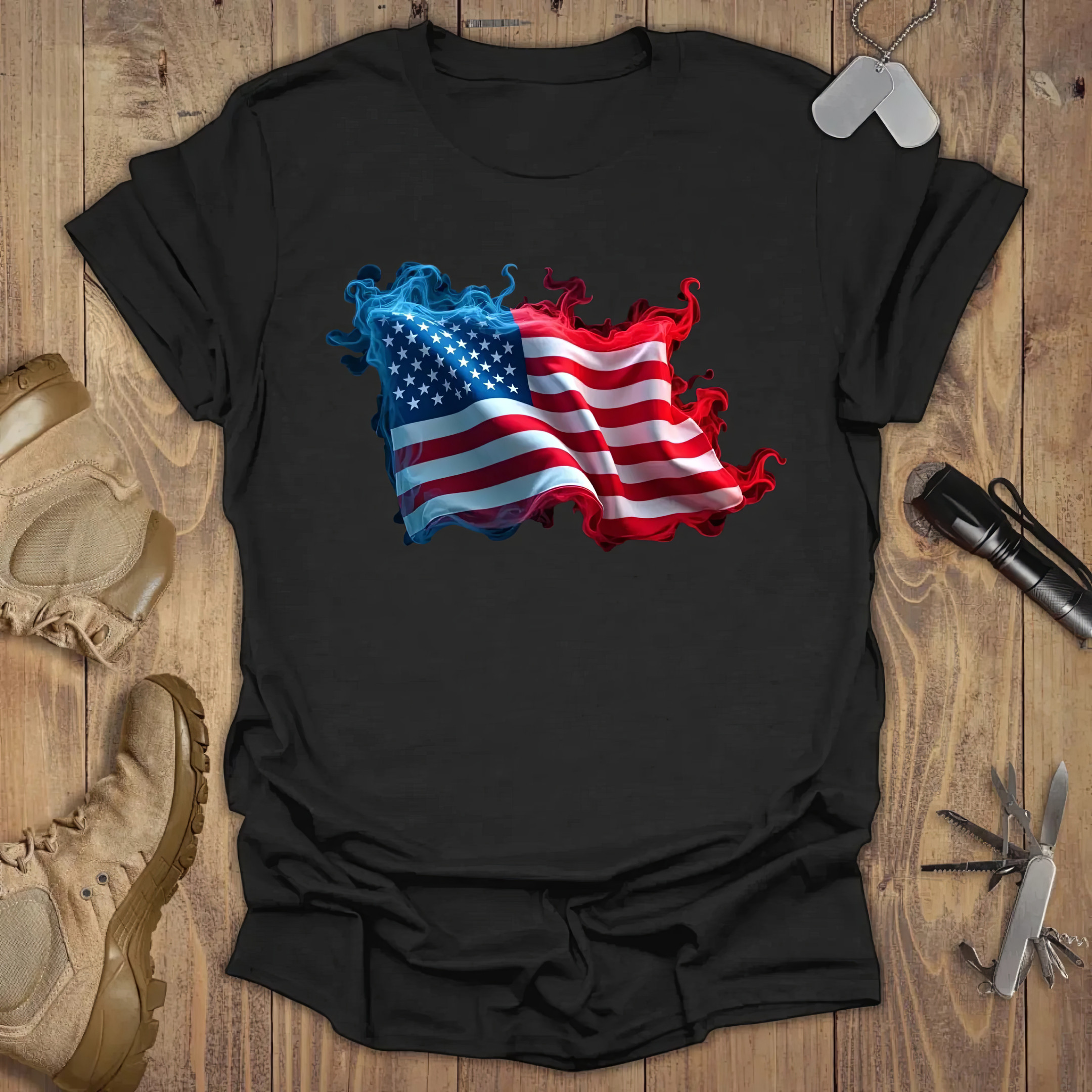 Smoky Flag T-shirt USA Patriotic Shirts Mother's Day Presents Ideas 2025 Smoky Flag T-shirt USA Patriotic Shirts Mother's Day Presents Ideas 2025