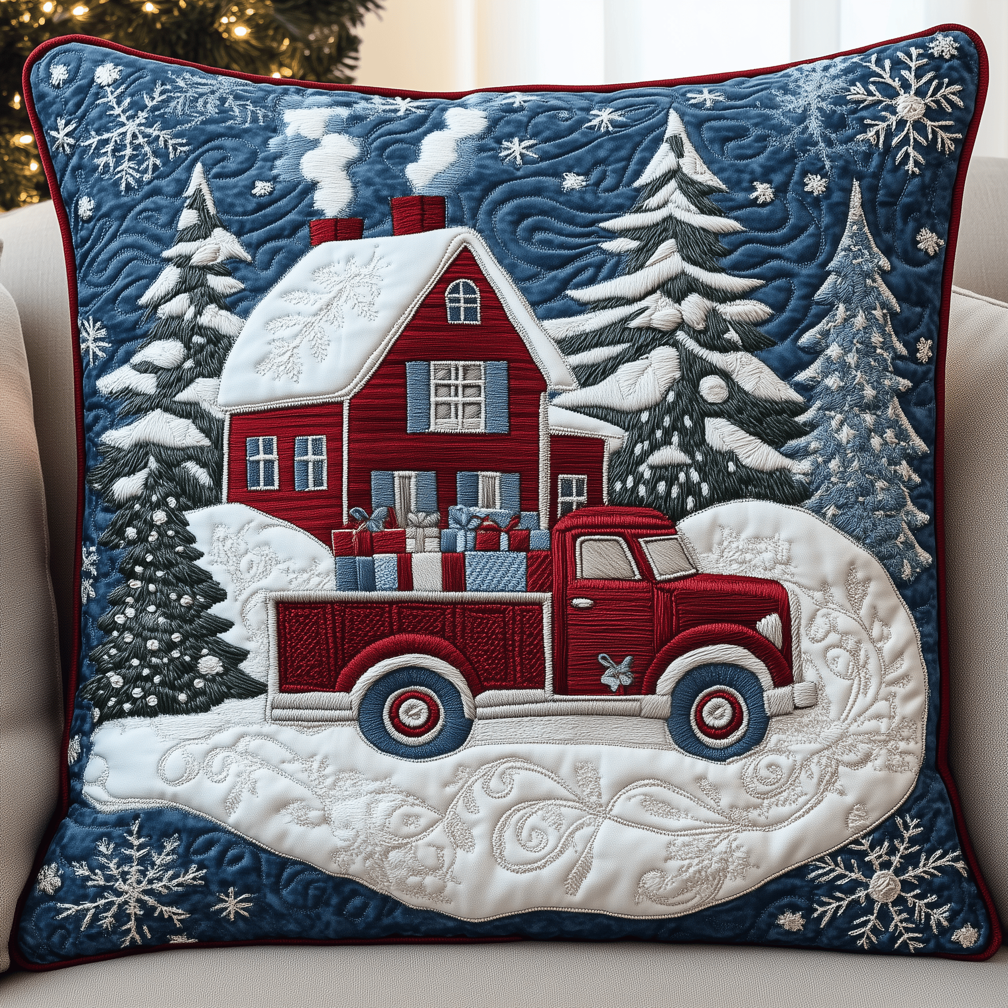 Snow Cabin Quilted Pillow Case Feel the Luxury You Deserve Every Night Snow Cabin Quilted Pillow Case Feel the Luxury You Deserve Every Night