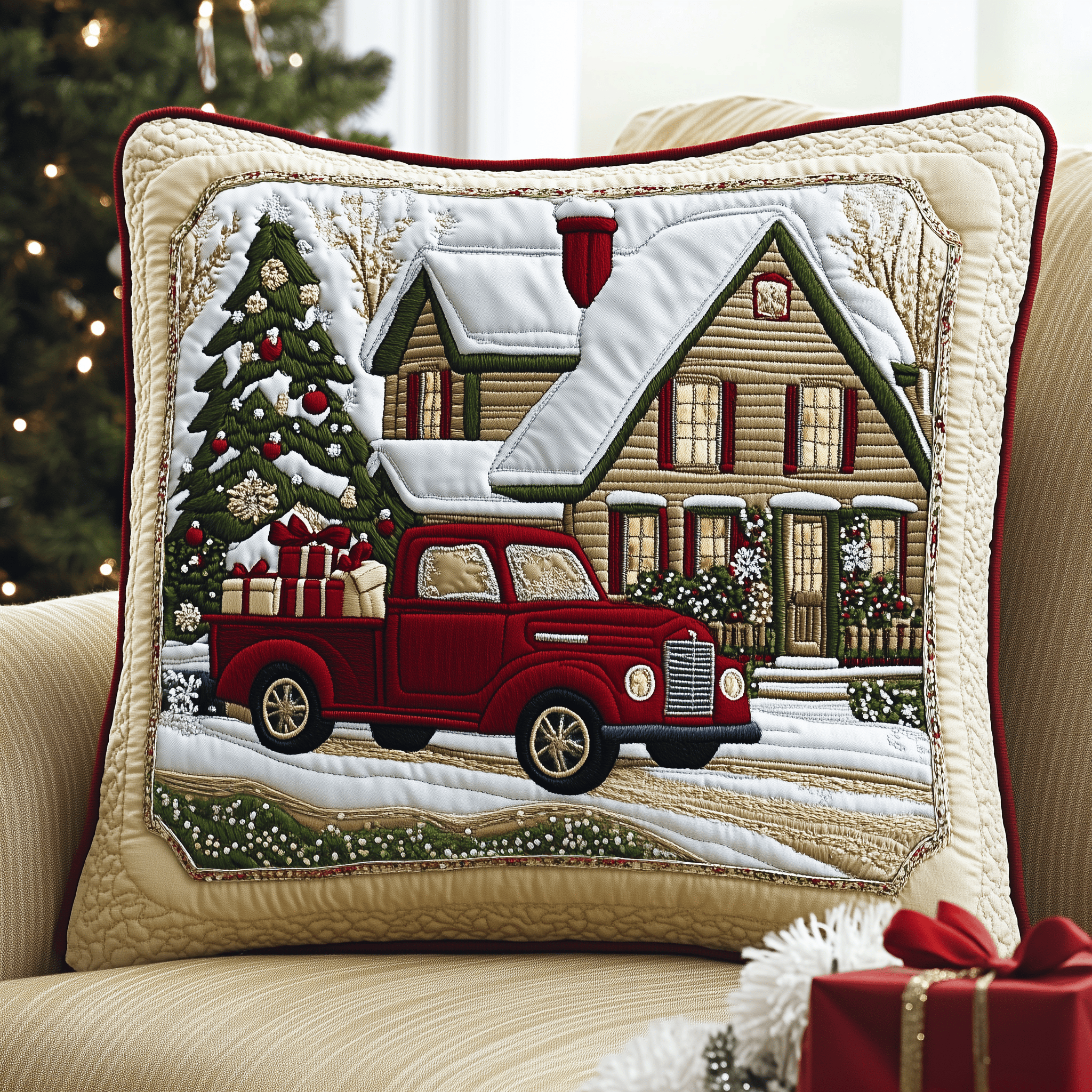 Snow Cabin Quilted Pillow Case Feel the Warmth of Home with Every Pillow Case Snow Cabin Quilted Pillow Case Feel the Warmth of Home with Every Pillow Case