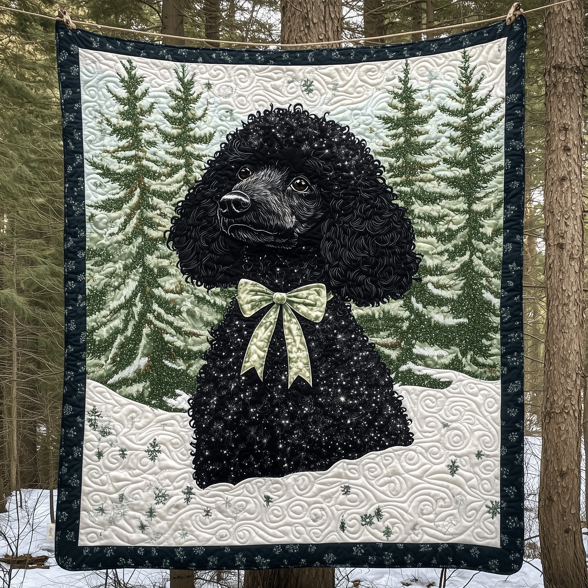 Snow Poodle Quilted Blanket Feel the Elegance of a Blanket That's Truly Yours Snow Poodle Quilted Blanket Feel the Elegance of a Blanket That's Truly Yours