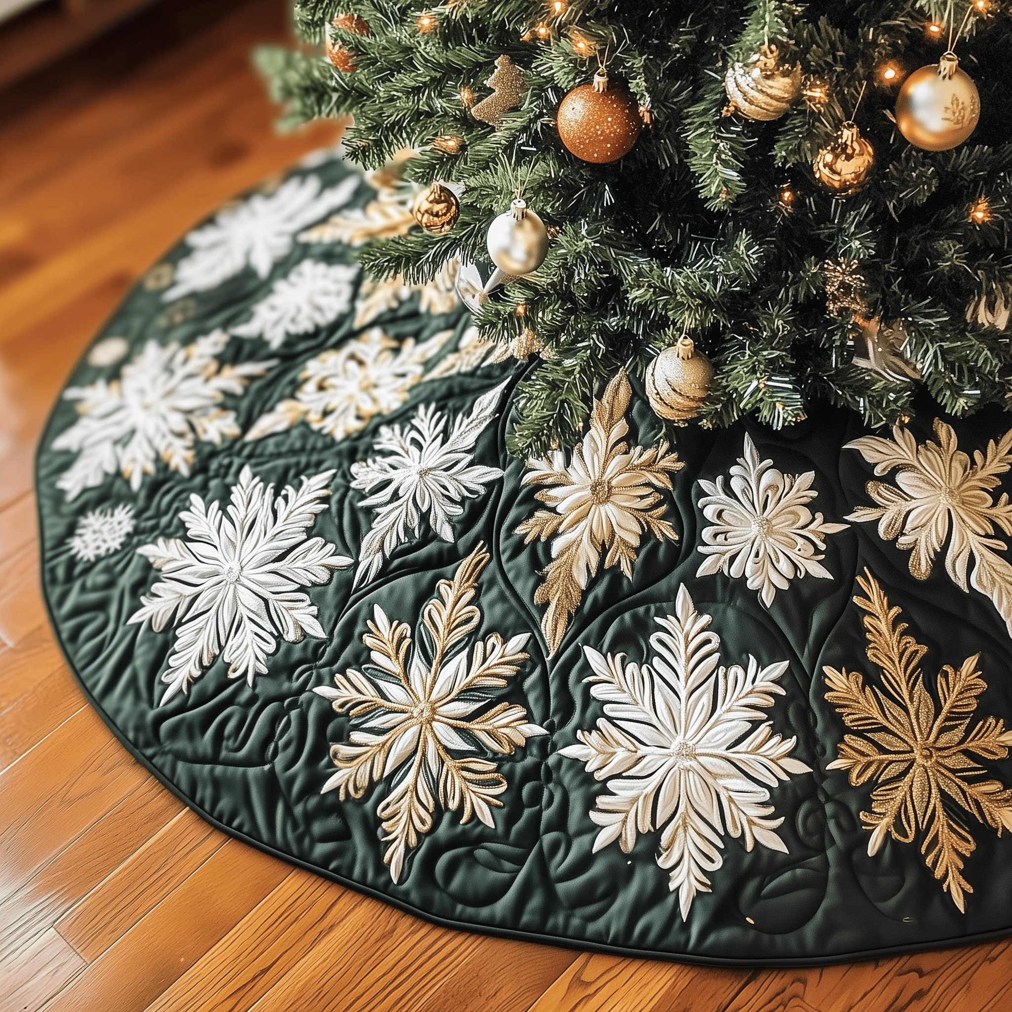 Snowflake Quilted Tree Skirt Create Holiday Memories with a Safe and Chic Tree Skirt Snowflake Quilted Tree Skirt Create Holiday Memories with a Safe and Chic Tree Skirt
