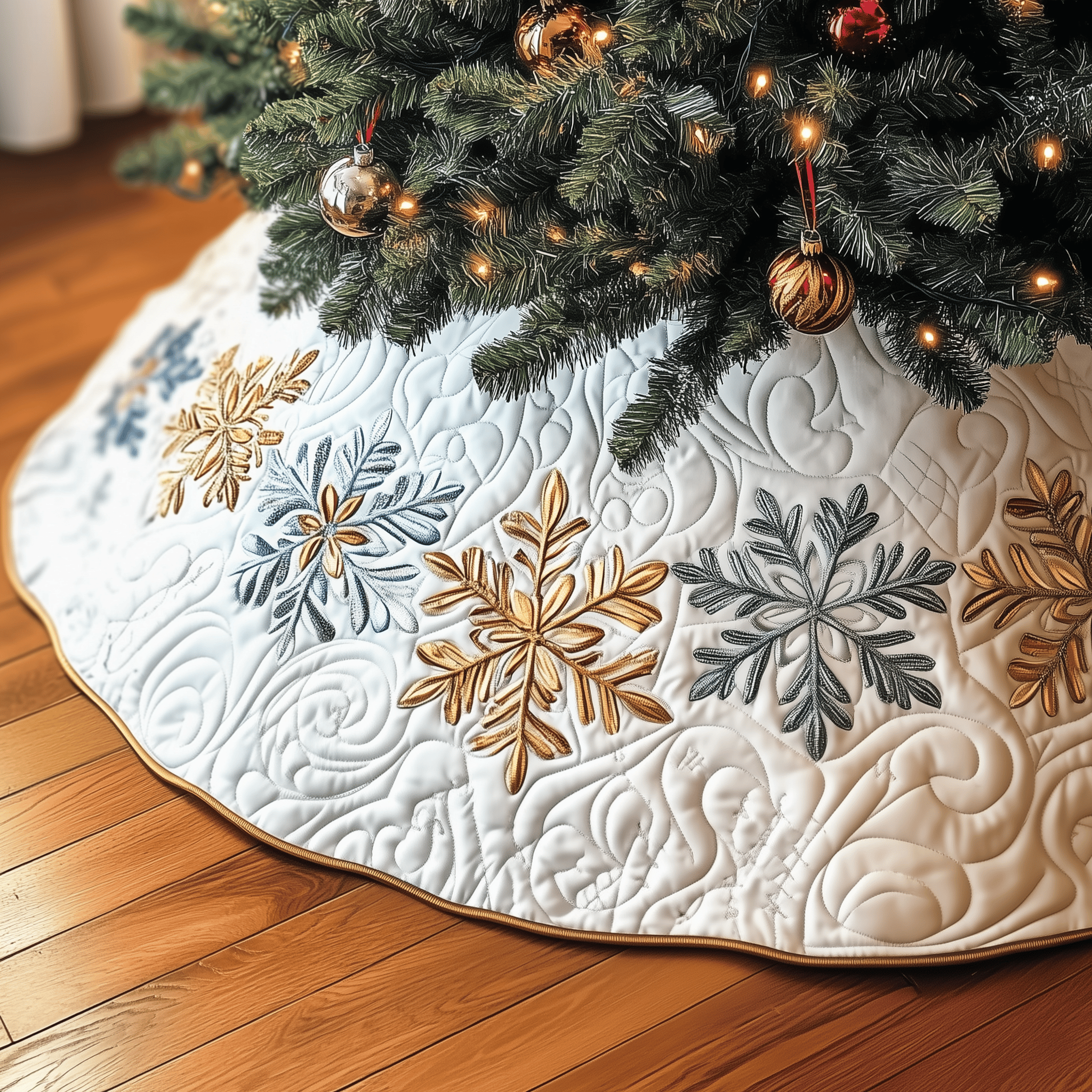 Snowflake Quilted Tree Skirt Feel Like Home with the Perfect Holiday Tree Skirt Snowflake Quilted Tree Skirt Feel Like Home with the Perfect Holiday Tree Skirt