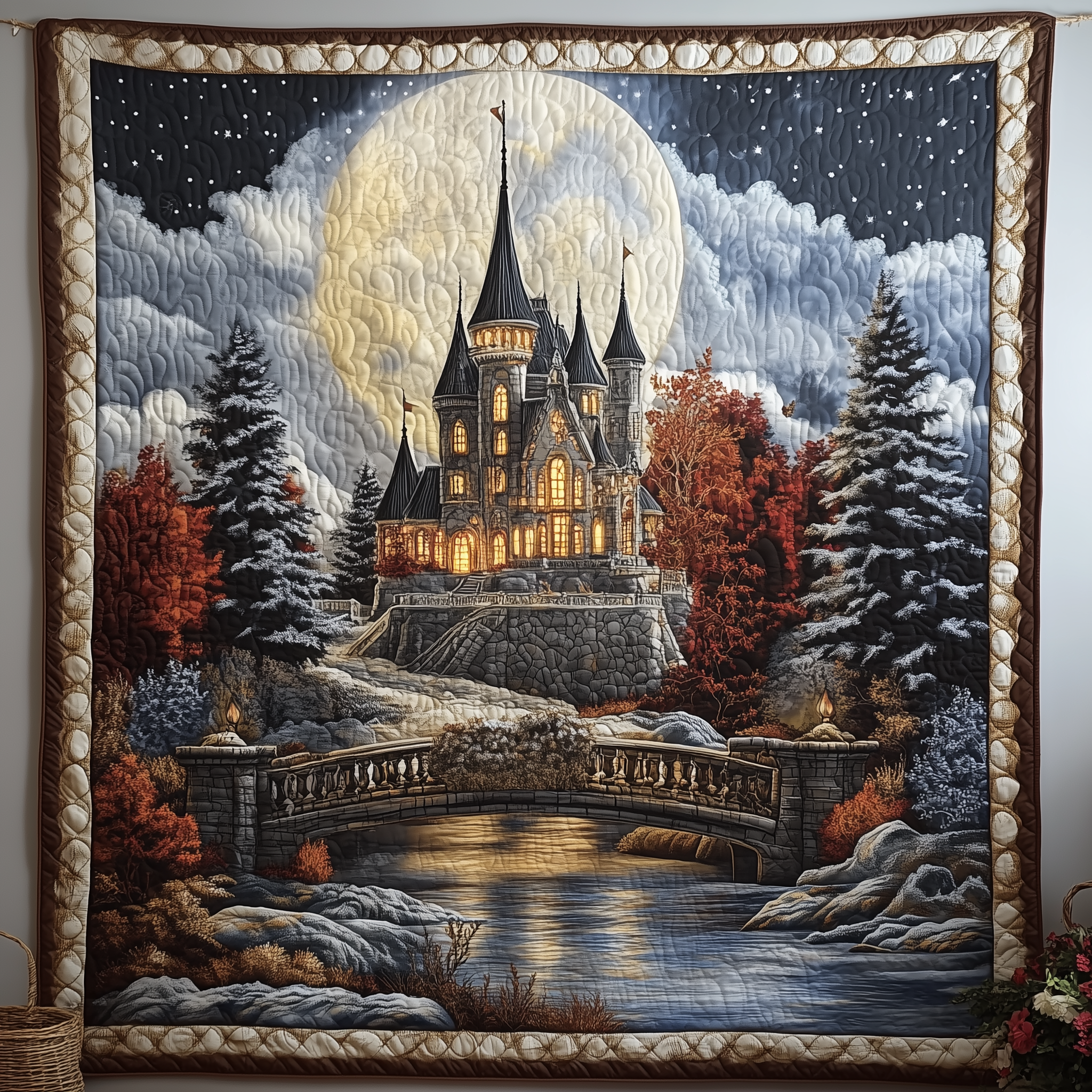 Snowlit Twilight Castle Quilted Blanket Cute Unique Blanket Item Merch Top 10 Mother's Day Gift Ideas Snowlit Twilight Castle Quilted Blanket Cute Unique Blanket Item Merch Top 10 Mother's Day Gift Ideas