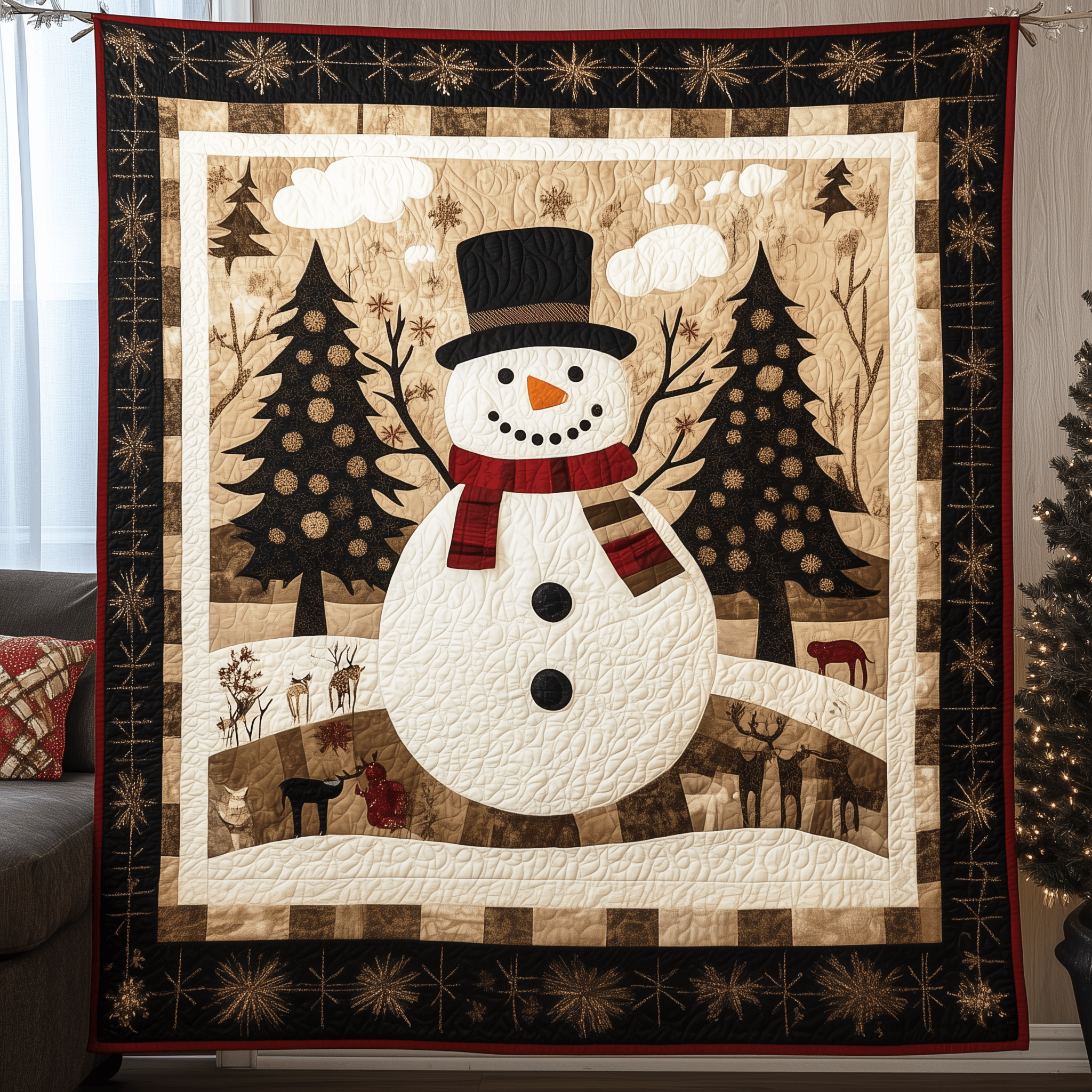 Snowman's Christmas Joy Quilted Blanket Feel Like Royalty with a Blanket Fit for Kings Snowman's Christmas Joy Quilted Blanket Feel Like Royalty with a Blanket Fit for Kings