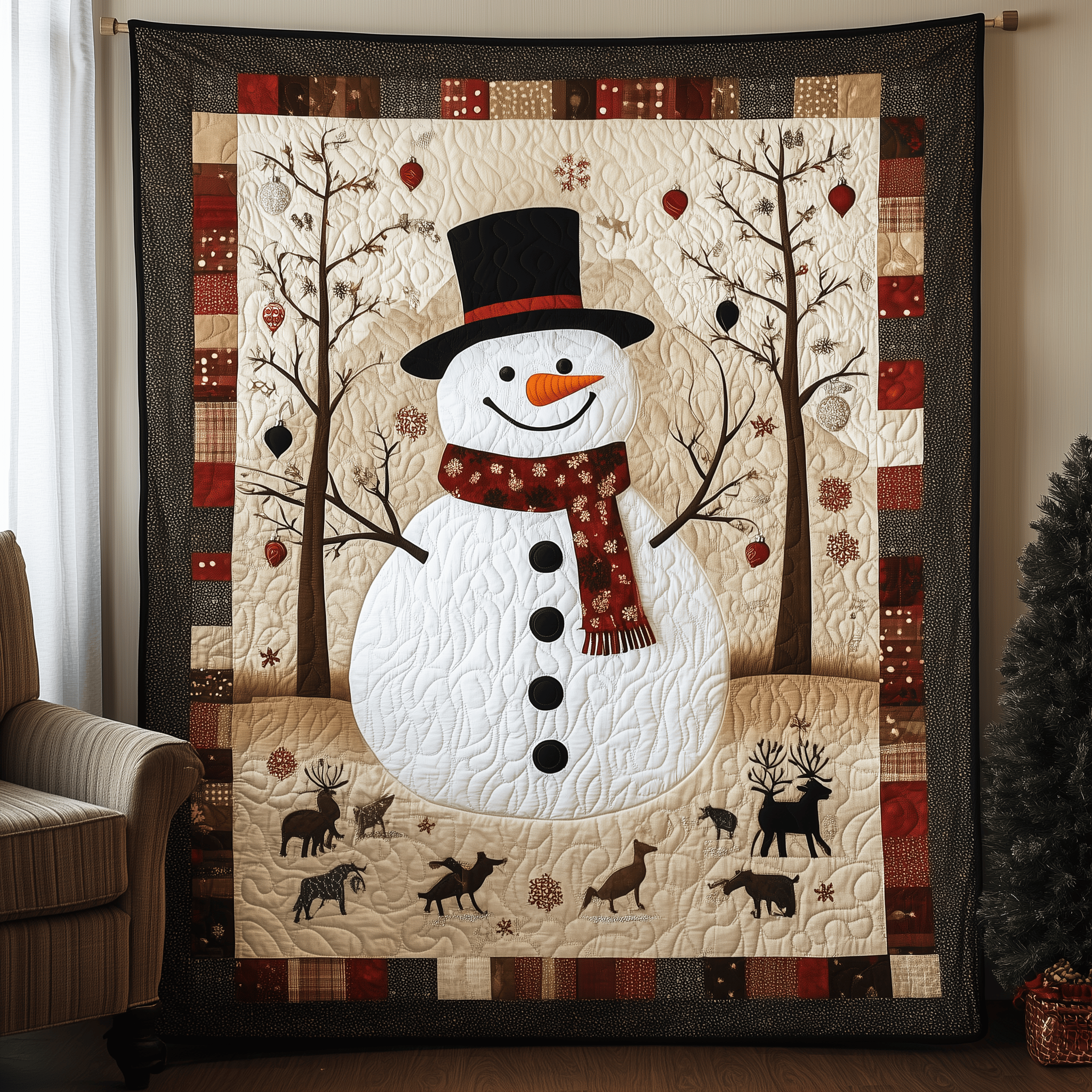 Snowman's Christmas Joy Quilted Blanket Feel the Power of Personalized Comfort with Our Blanket Snowman's Christmas Joy Quilted Blanket Feel the Power of Personalized Comfort with Our Blanket