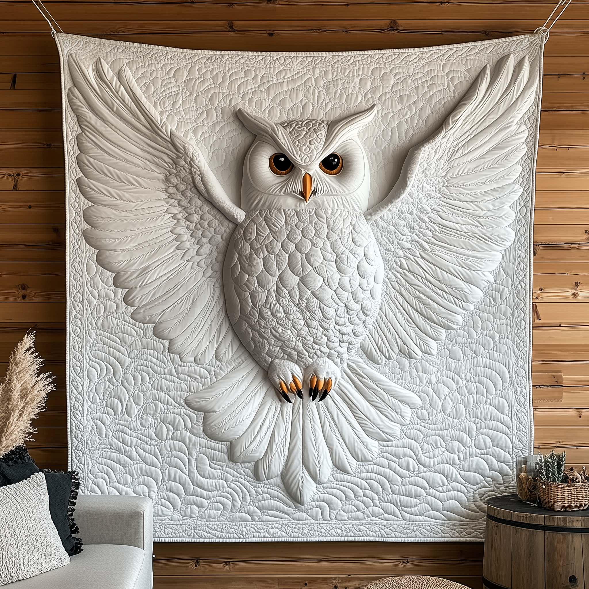 Snowy Owl Quilted Blanket Throw Blankets For Couch Owl Lovers Snowy Owl Quilted Blanket Throw Blankets For Couch Owl Lovers