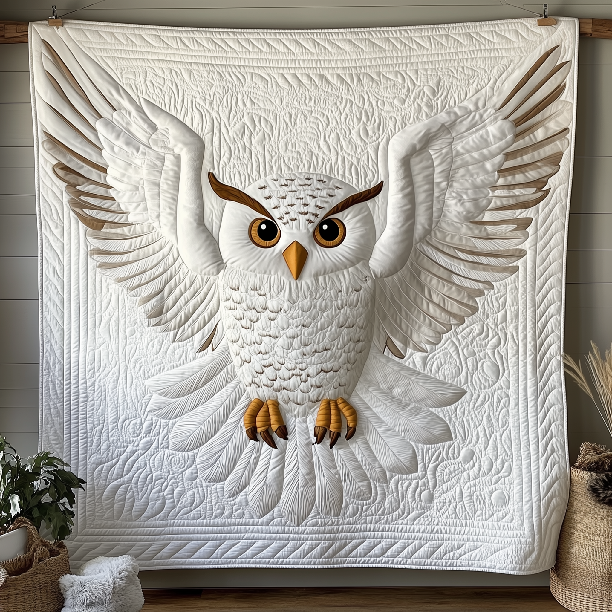 Snowy Owl Quilted Blanket Throw Blankets For Couch Owl Present Ideas Snowy Owl Quilted Blanket Throw Blankets For Couch Owl Present Ideas