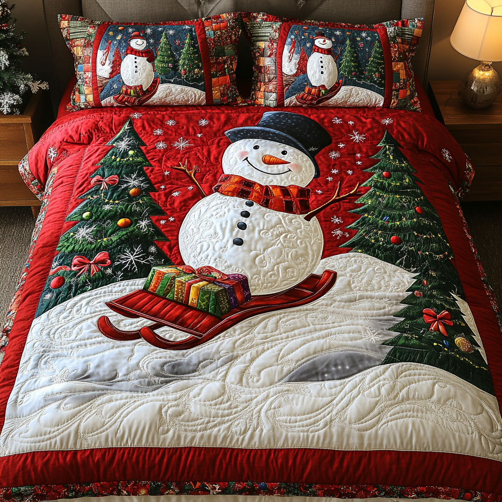 Snowy Sleigh Ride Quilted Bedding Set Family Ideas For Christmas Gifts Snowy Sleigh Ride Quilted Bedding Set Family Ideas For Christmas Gifts