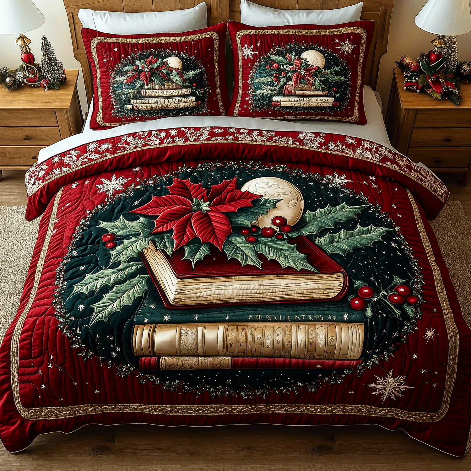 Snowy Tales Quilted Bedding Set Good Gifts For Readers Snowy Tales Quilted Bedding Set Good Gifts For Readers