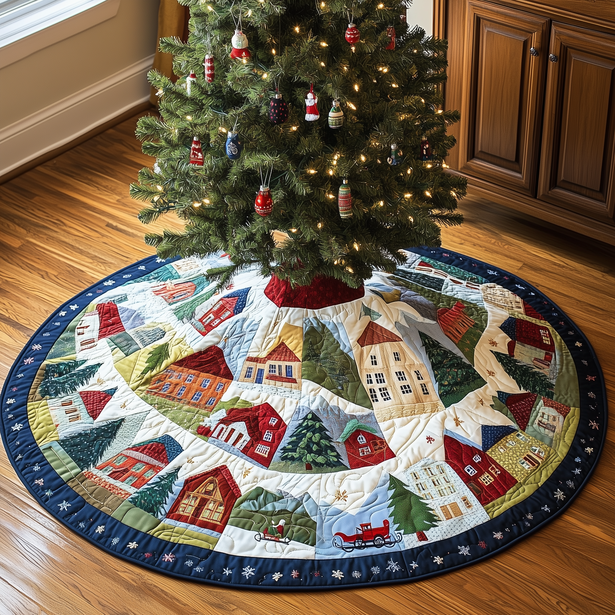 Snowy Village Quilted Tree Skirt Transform Your Holidays with a Safe and Elegant Tree Skirt Snowy Village Quilted Tree Skirt Transform Your Holidays with a Safe and Elegant Tree Skirt