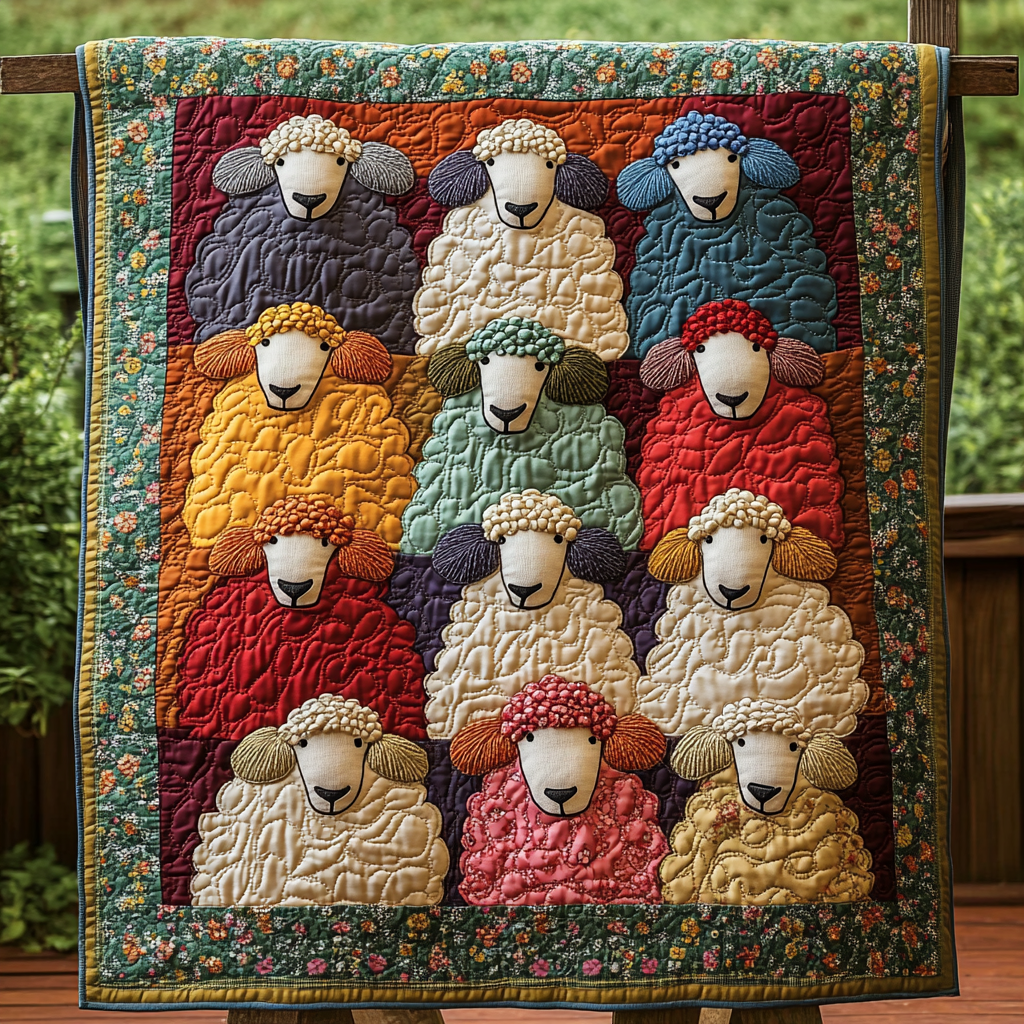 Soft Woolen Bliss Quilted Blanket Sheep Christmas Presents Soft Woolen Bliss Quilted Blanket Sheep Christmas Presents