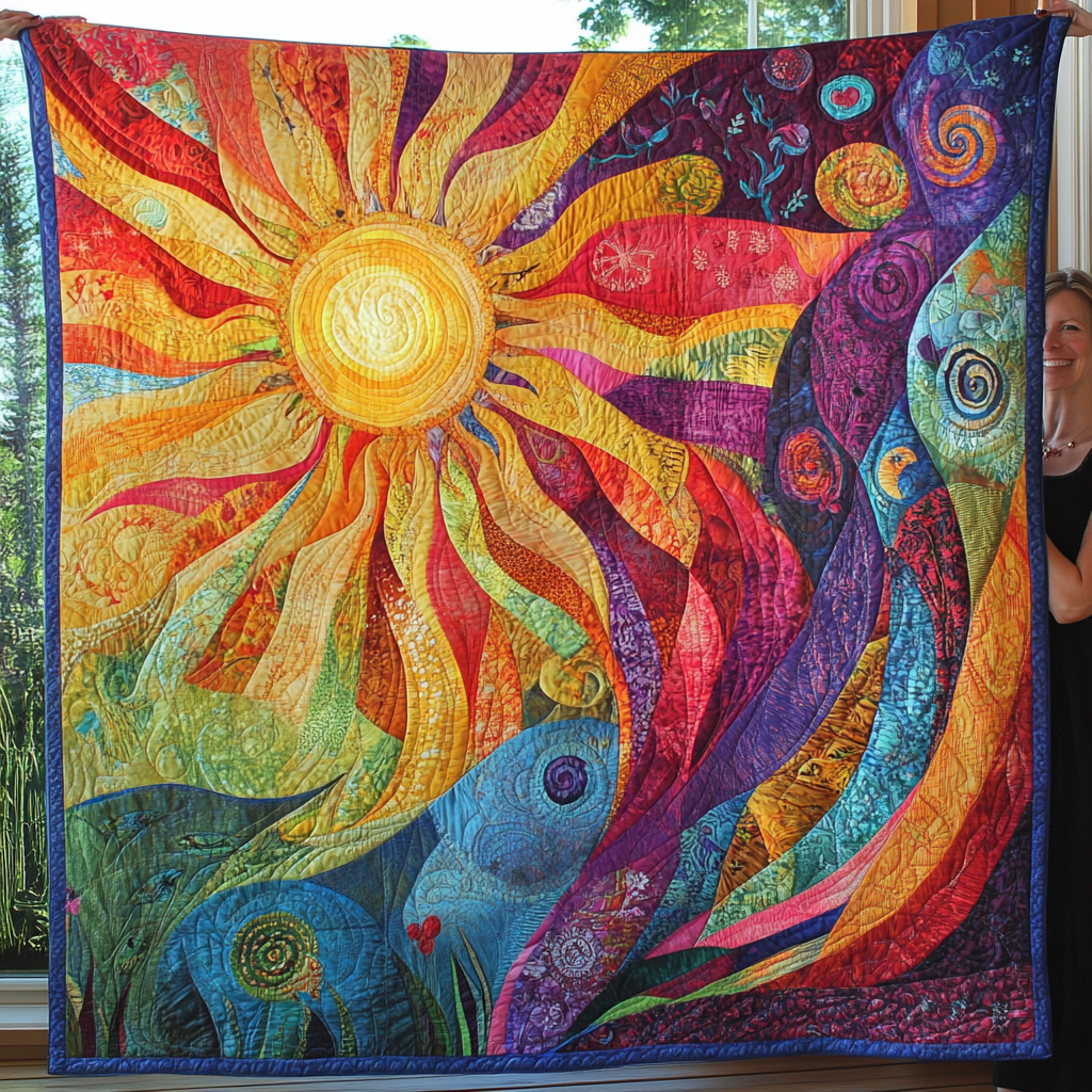 Solar Dreams Quilted Blanket Christmas Gift Idea Solar Dreams Quilted Blanket Christmas Gift Idea