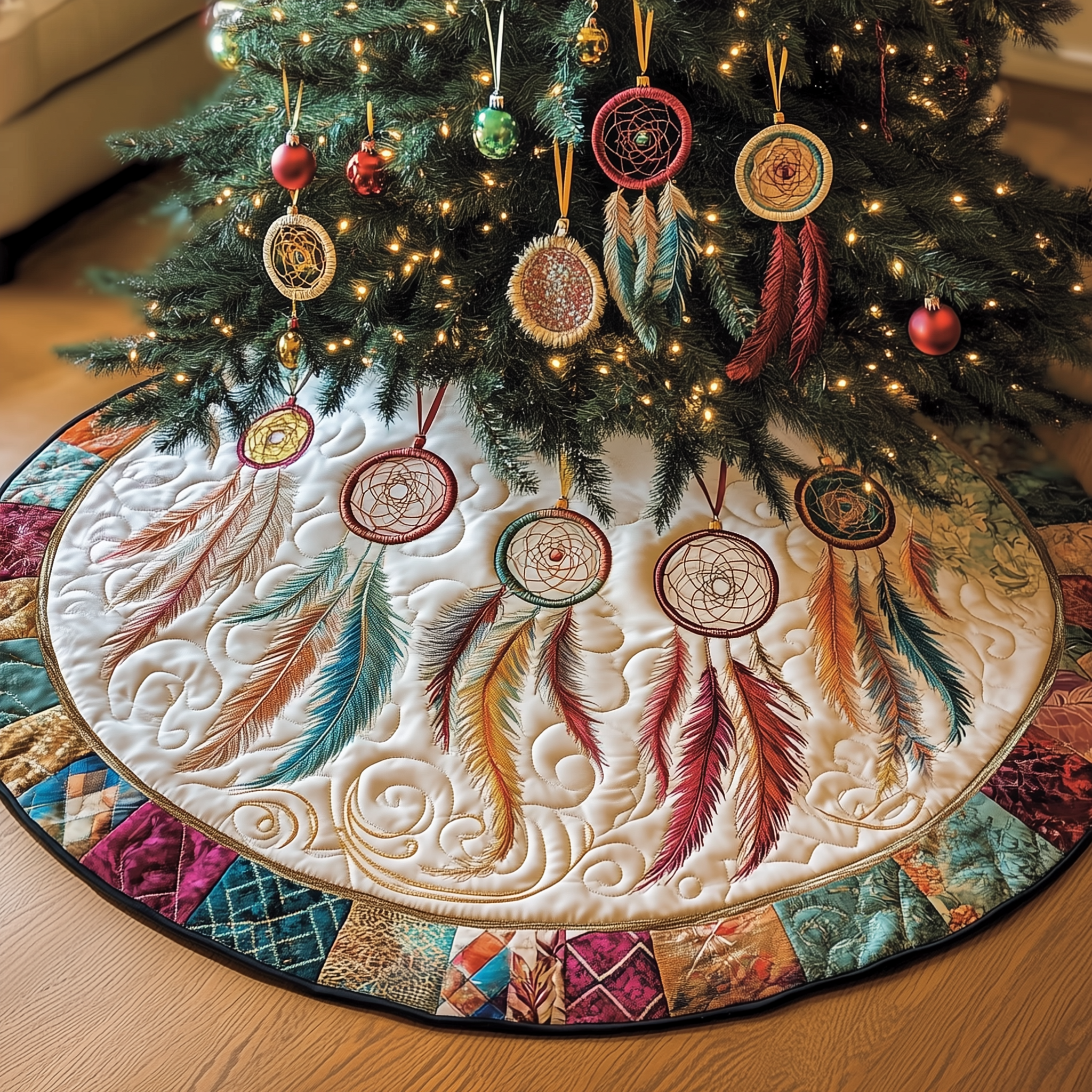 Southwest Dreamcatchers Quilted Tree Skirt Protect Your Home with a Tree Skirt Designed for Joy Southwest Dreamcatchers Quilted Tree Skirt Protect Your Home with a Tree Skirt Designed for Joy