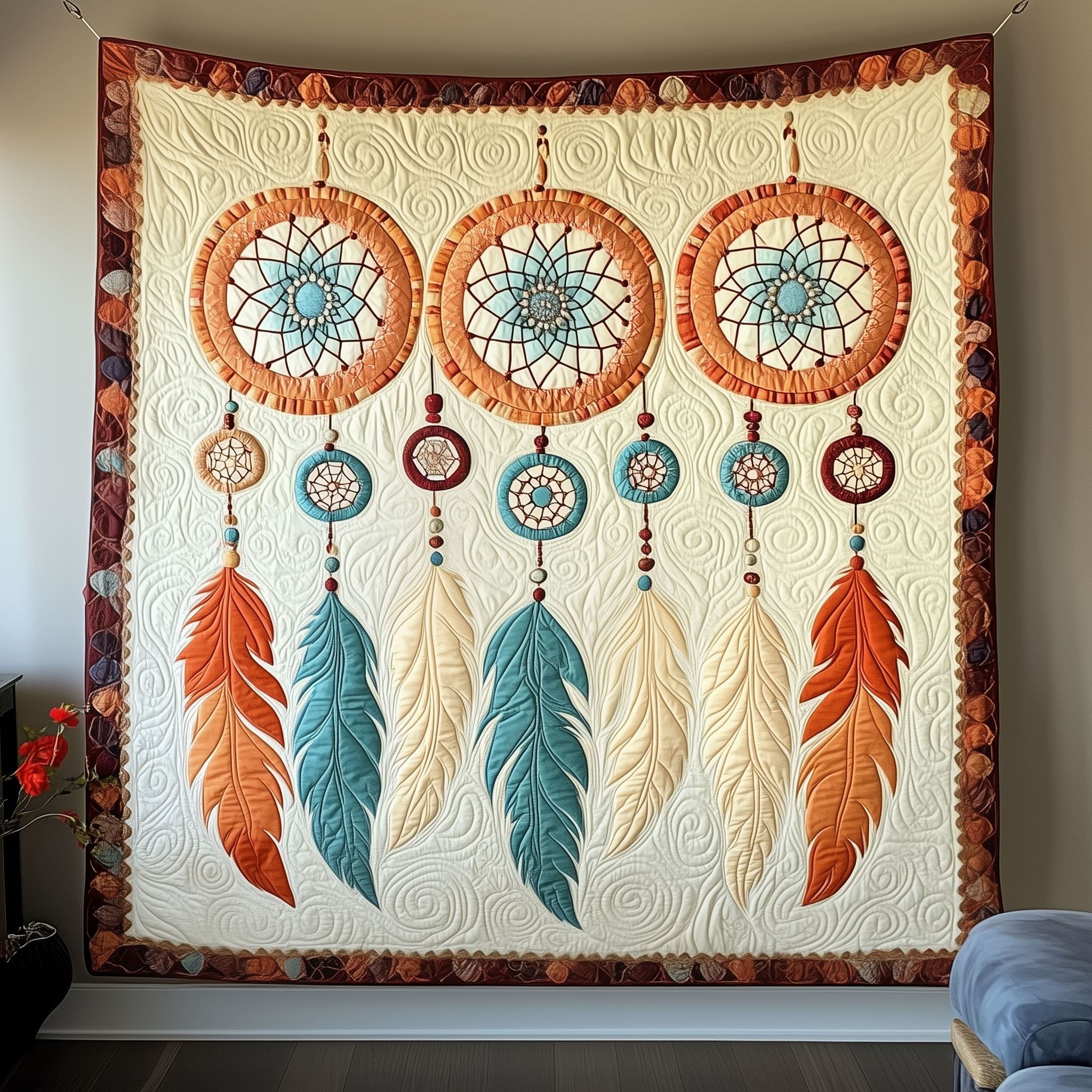 Southwest Spiritual Dreamcatcher Quilted Blanket Unique Throw Blanket Item Merch Dad Birthday Gifts Southwest Spiritual Dreamcatcher Quilted Blanket Unique Throw Blanket Item Merch Dad Birthday Gifts