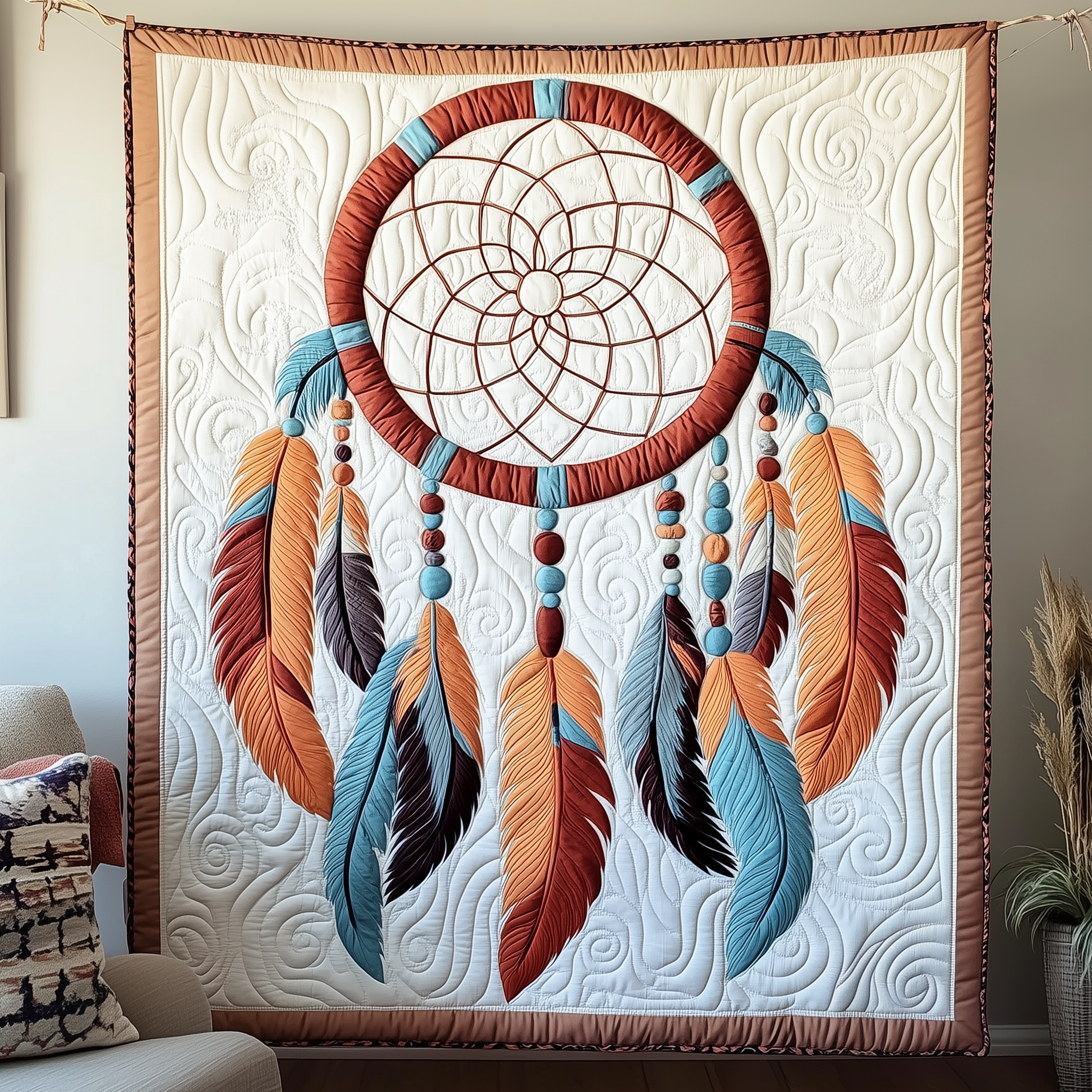Southwest Spiritual Dreamcatcher Quilted Blanket Unique Throw Blanket Item Merch Father's Day Gifts Southwest Spiritual Dreamcatcher Quilted Blanket Unique Throw Blanket Item Merch Father's Day Gifts