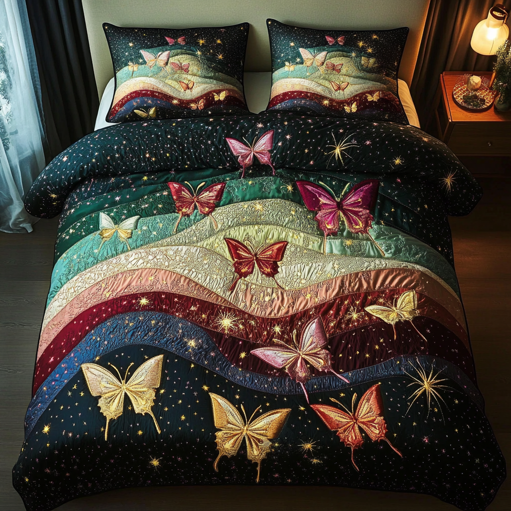 Spring Elegance Quilted Bedding Set Butterfly Gift Ideas For Her Spring Elegance Quilted Bedding Set Butterfly Gift Ideas For Her