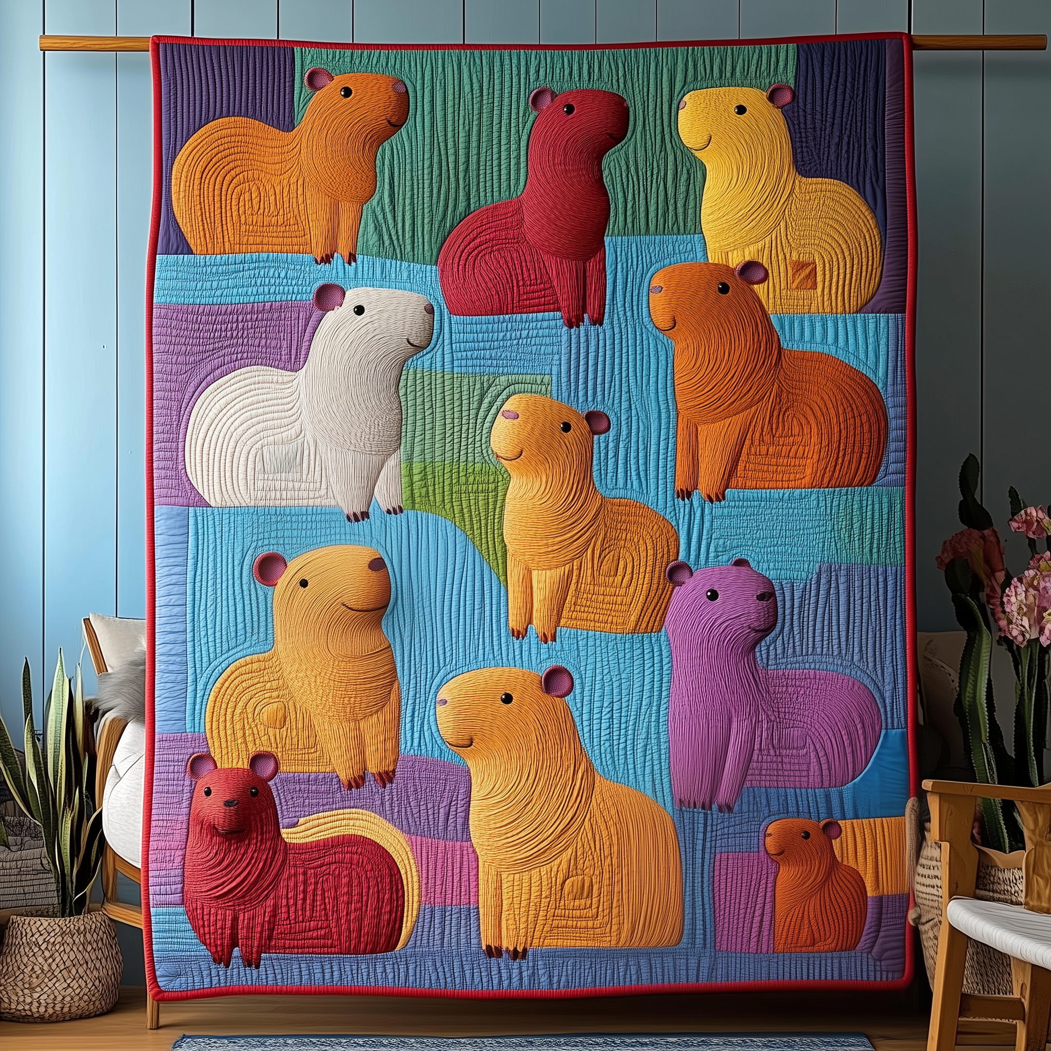 Stacked Capybara Squad Quilted Blanket Throw Blankets For Couch Best Capybara Theme Gifts Stacked Capybara Squad Quilted Blanket Throw Blankets For Couch Best Capybara Theme Gifts