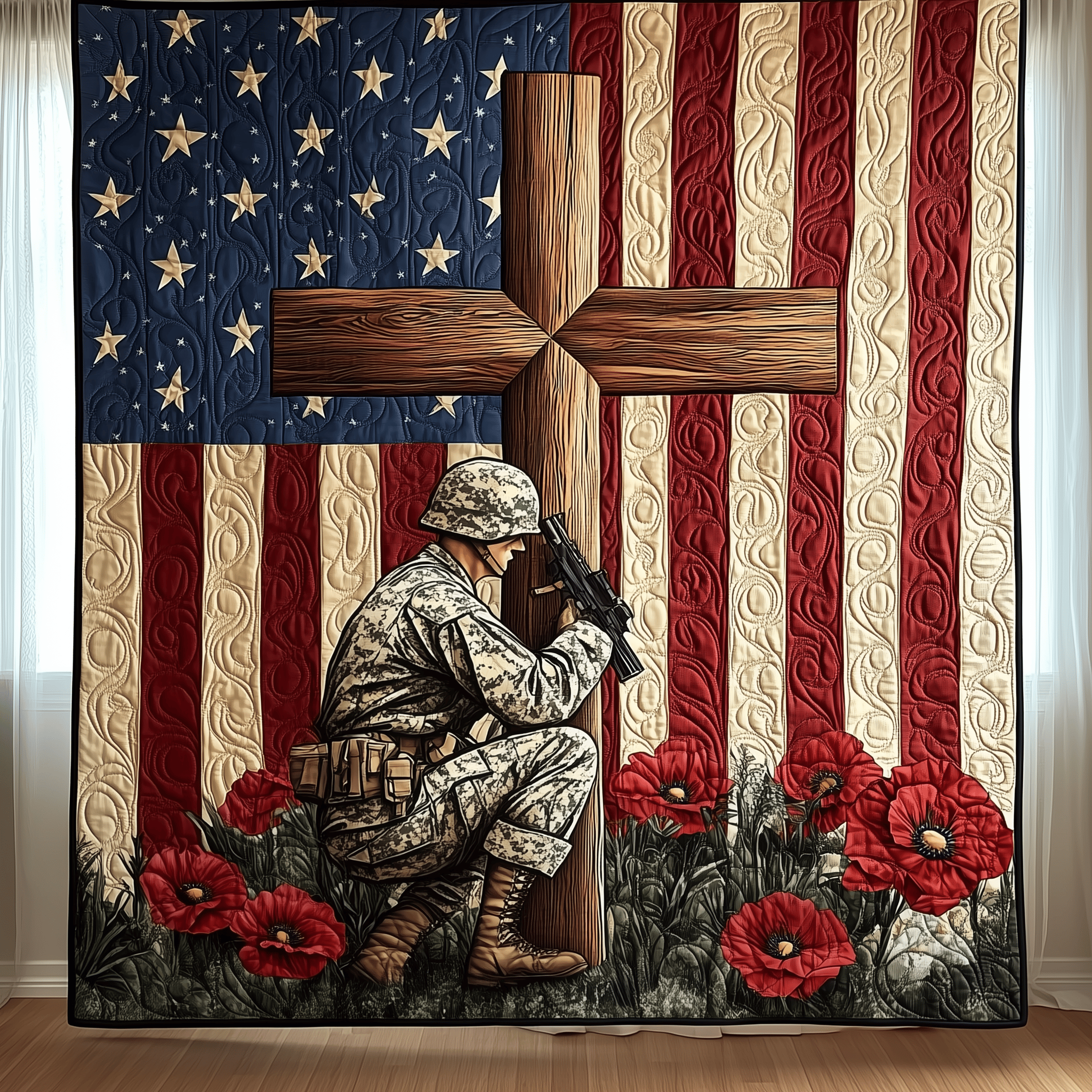 Stand For The Flag Knee For The Cross Quilted Blanket Bring the Family Together with a Blanket Everyone Loves Stand For The Flag Knee For The Cross Quilted Blanket Bring the Family Together with a Blanket Everyone Loves