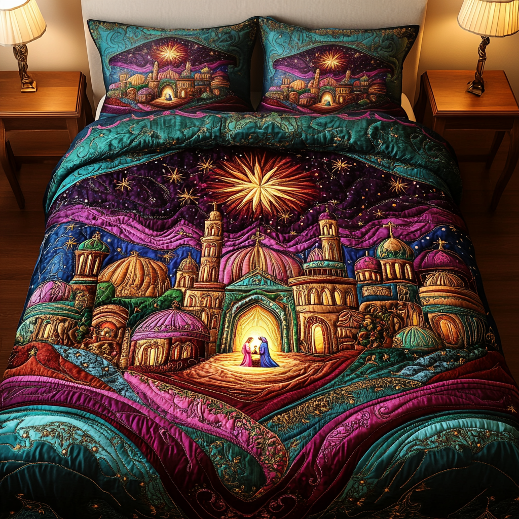 Star of Bethlehem Quilted Bedding Set Secret Santa Gift Ideas Star of Bethlehem Quilted Bedding Set Secret Santa Gift Ideas
