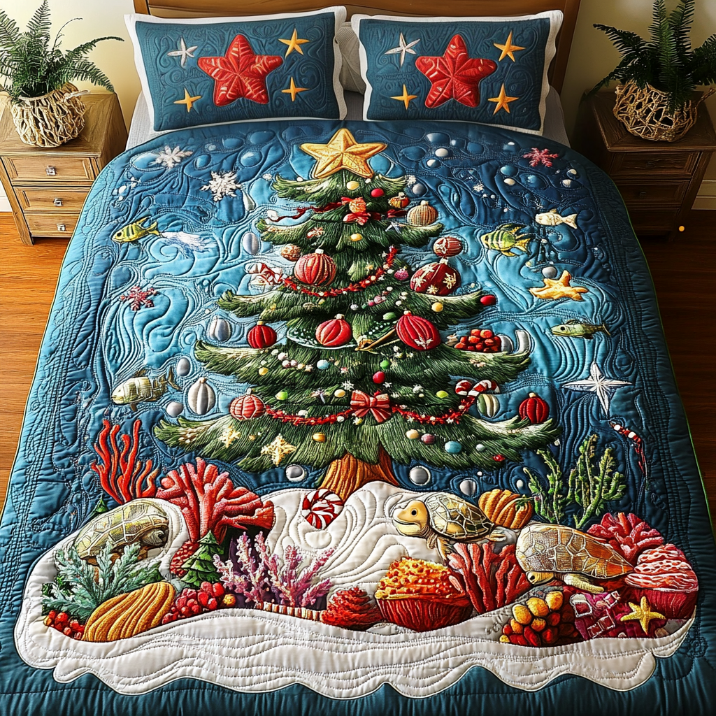 Starfish Magic Quilted Bedding Set Gifts For Ocean Lovers Starfish Magic Quilted Bedding Set Gifts For Ocean Lovers