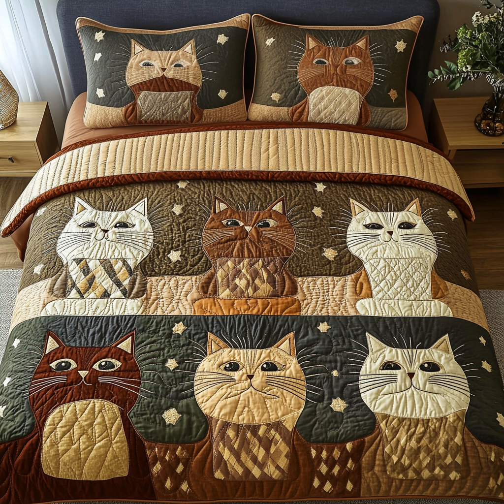 Starlight Cat Tales Quilted Bedding Set Gift Ideas For Cat Lovers Starlight Cat Tales Quilted Bedding Set Gift Ideas For Cat Lovers