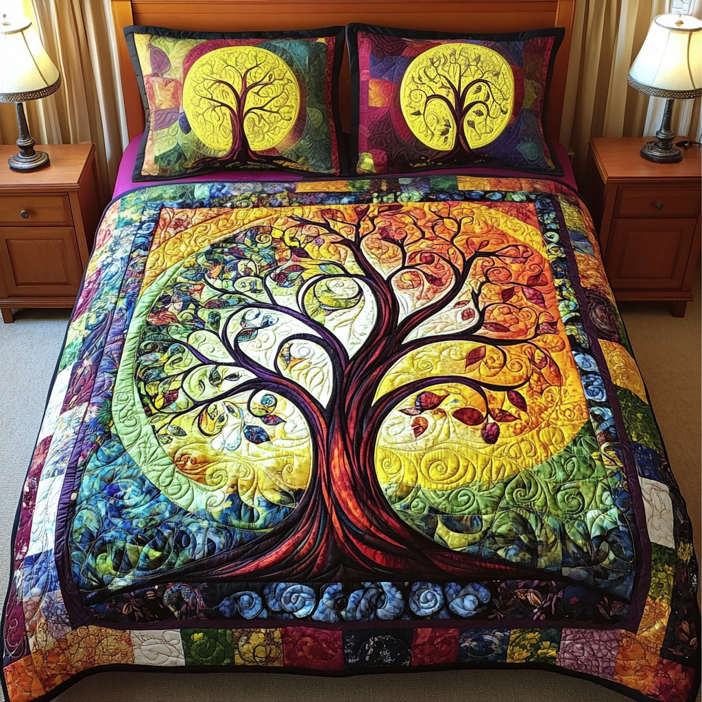 Starlit Woodland Dreams Quilted Bedding Set Gifts For Plant Lovers Starlit Woodland Dreams Quilted Bedding Set Gifts For Plant Lovers
