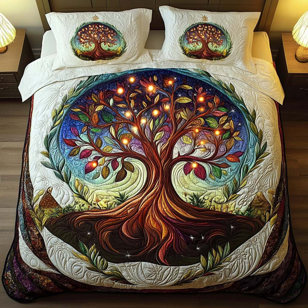 Starry Canopy Quilted Bedding Set Tree Of Life Throw Blanket Starry Canopy Quilted Bedding Set Tree Of Life Throw Blanket