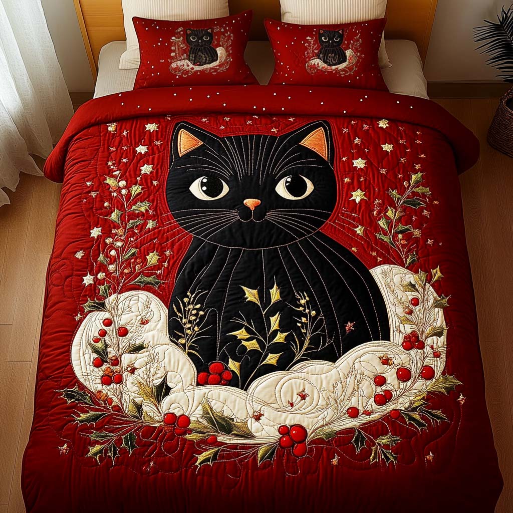 Starry Gaze Quilted Bedding Set Gifts For A Cat Starry Gaze Quilted Bedding Set Gifts For A Cat