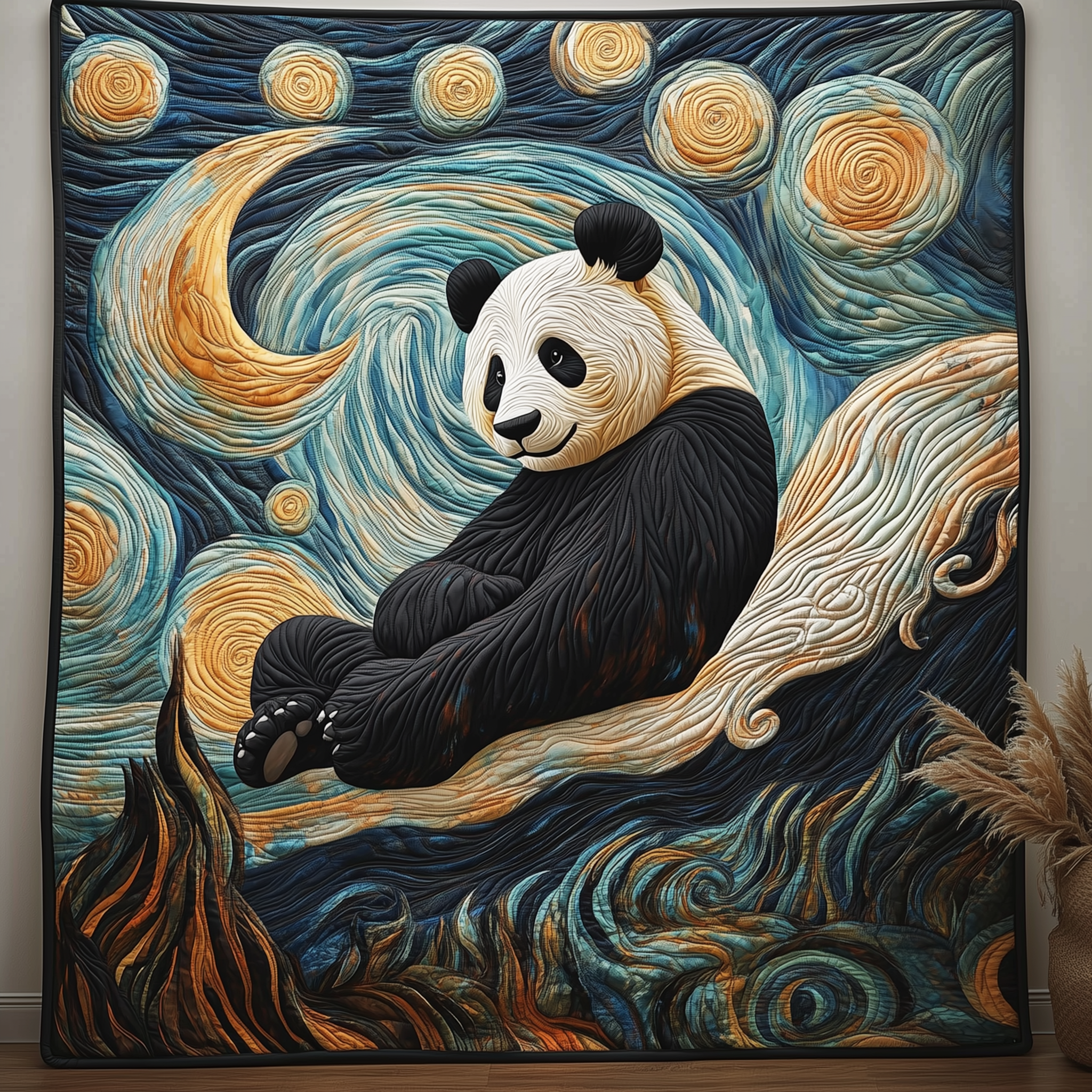 Starry Night Panda Quilted Blanket Throw Blankets For Couch Best Mothers Day Gifts Starry Night Panda Quilted Blanket Throw Blankets For Couch Best Mothers Day Gifts