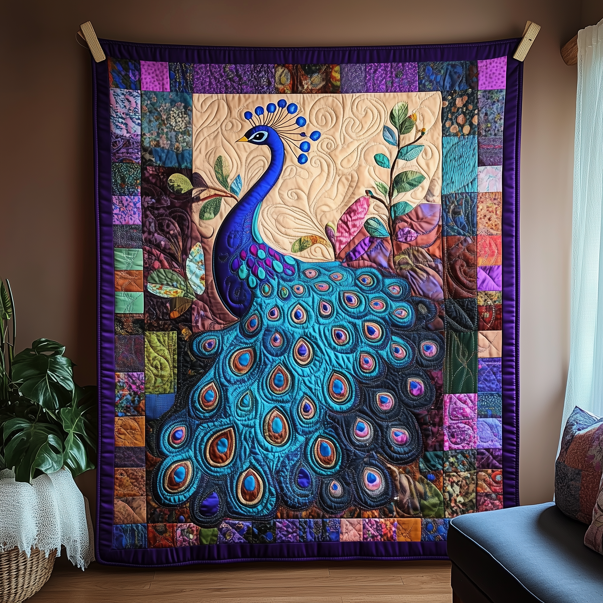 Stunning Peacock Quilted Blanket Throw Blankets For Couch Best Gifts For Peacock Lovers Stunning Peacock Quilted Blanket Throw Blankets For Couch Best Gifts For Peacock Lovers